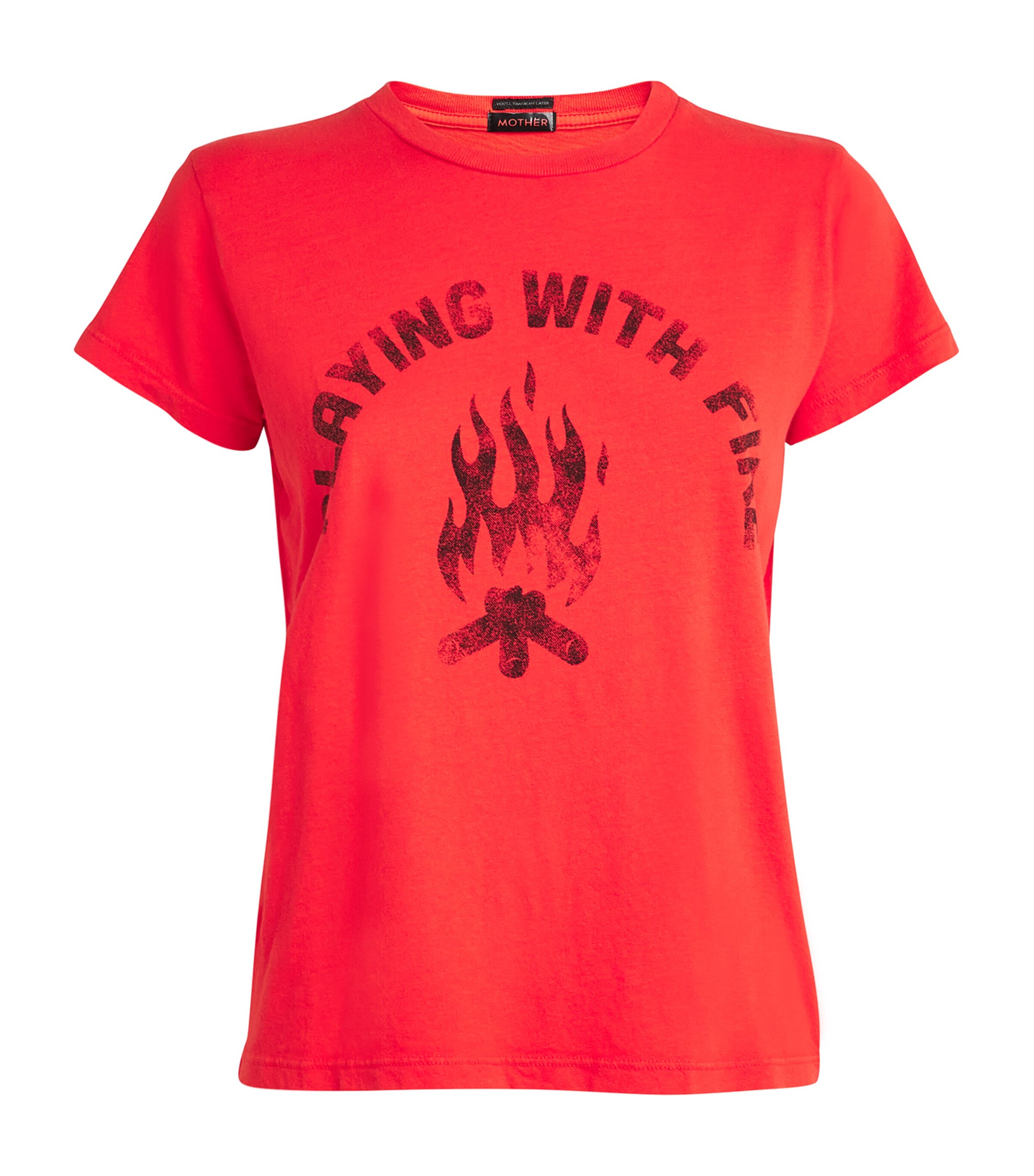 Mother The Boxy Goodie Goodie Crewneck Tee In Orange