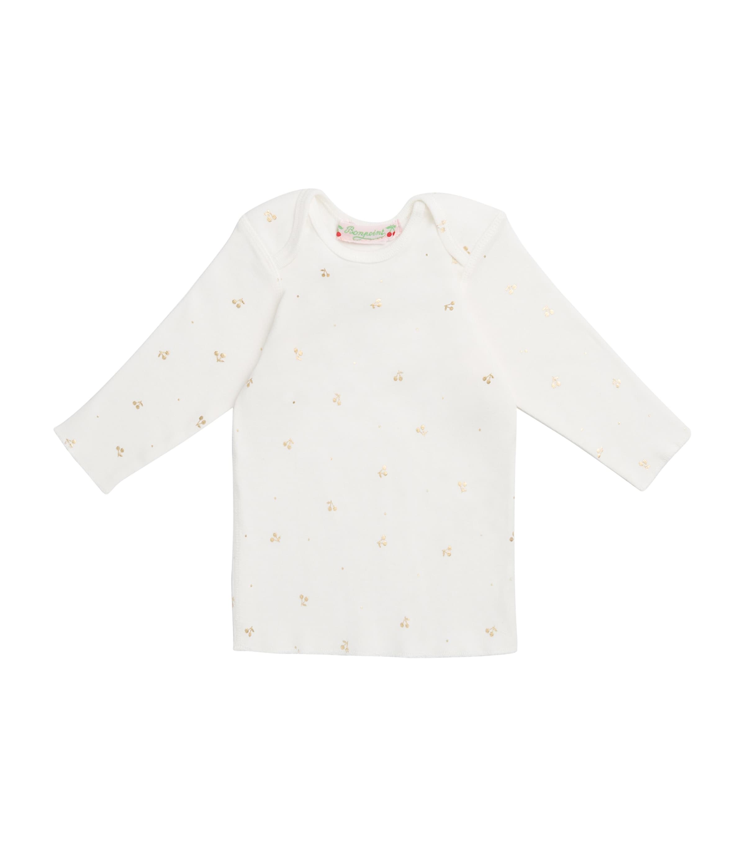Bonpoint Cherry Print Pyjama Set (1-18 Months) | Kids New In | Baby Clothing | Rompers & Sleepsuits | Tops | T-Shirts & Polo Shirts | Leggings & Trousers | Designers | Bonpoint
