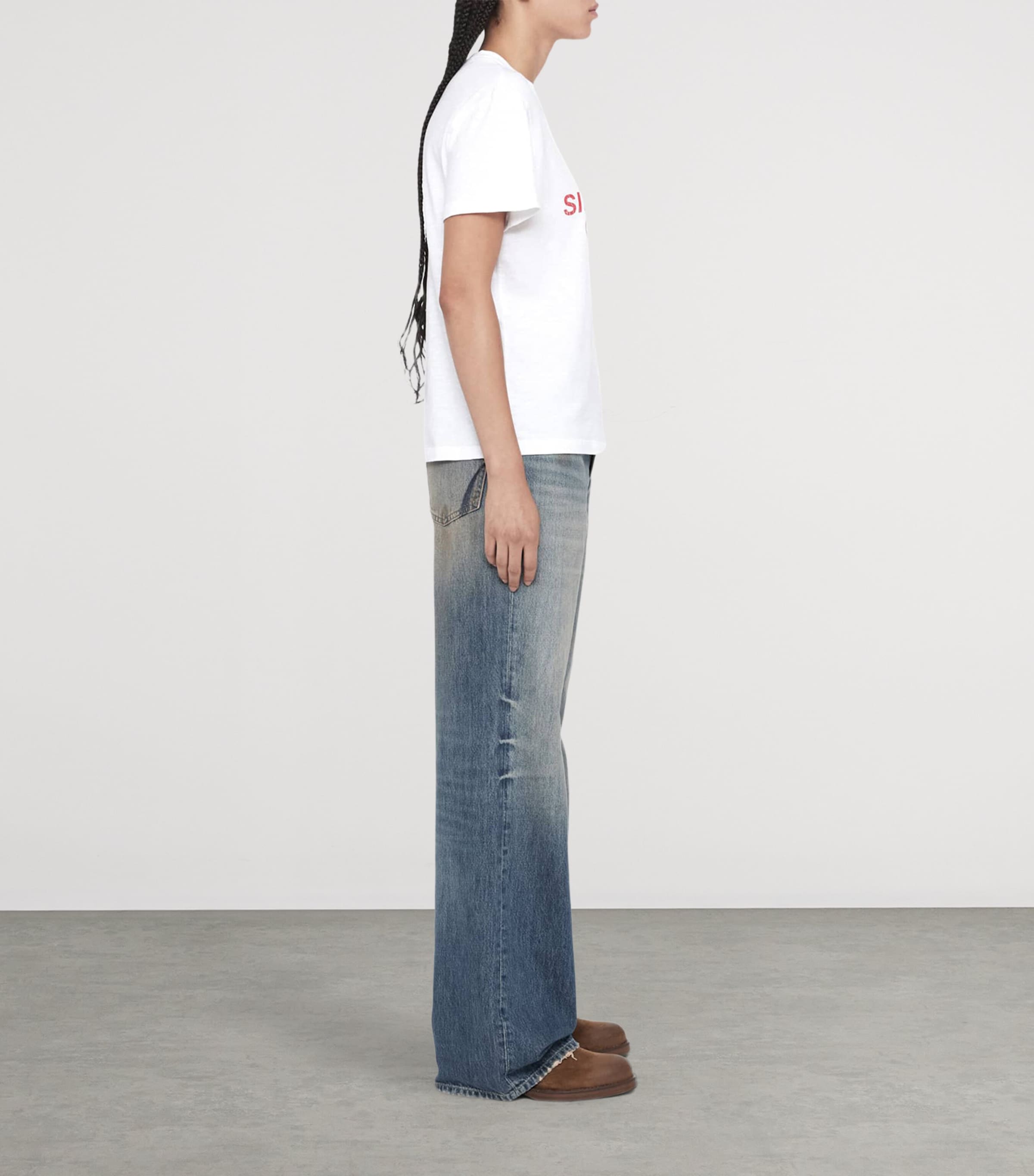 AllSaints Womens Cotton Chippy Addi T-Shirt Optic White Image 3
