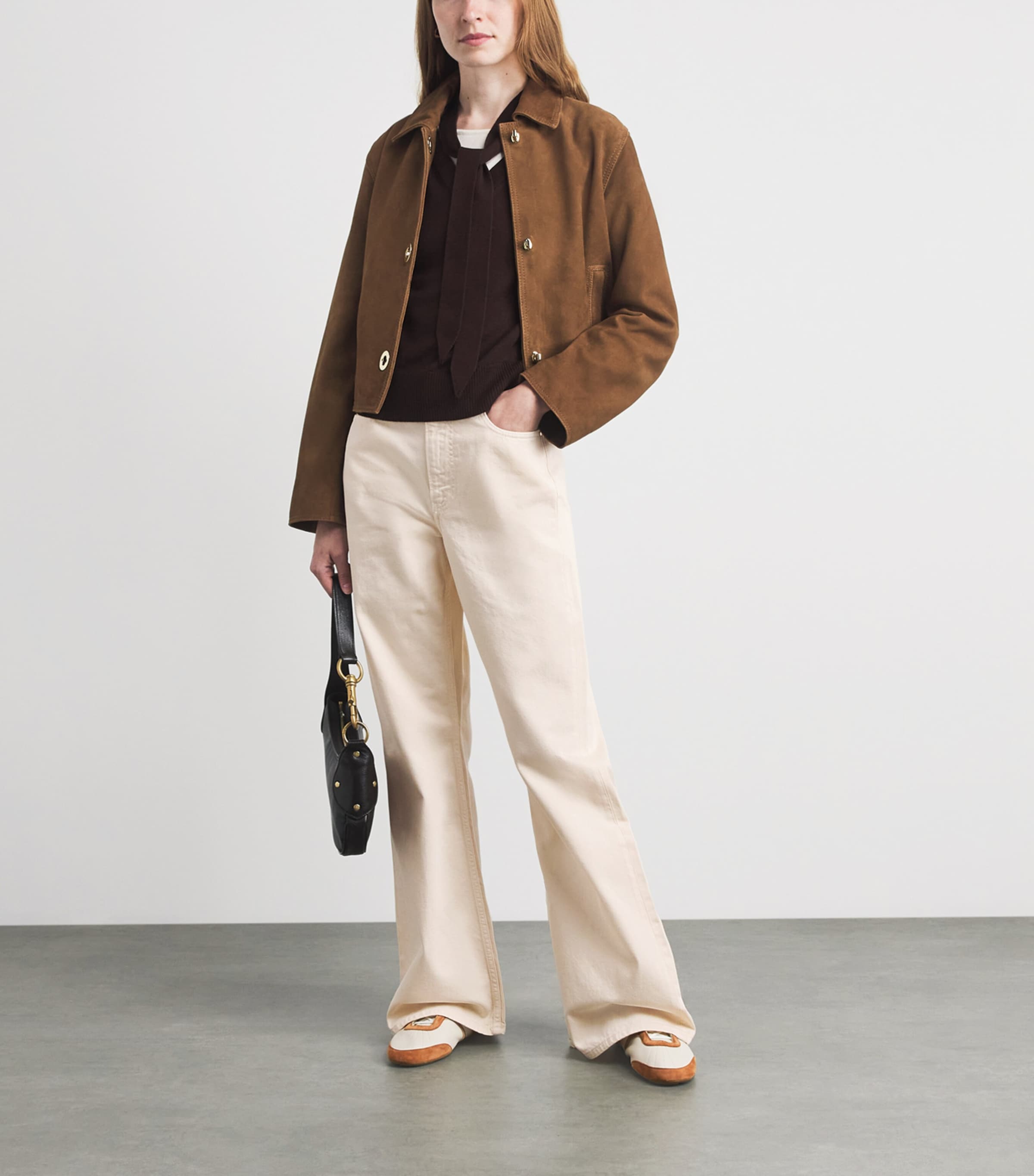 Claudie Pierlot Womens High-Rise Flared Jeans Light Beige Denim Image 2