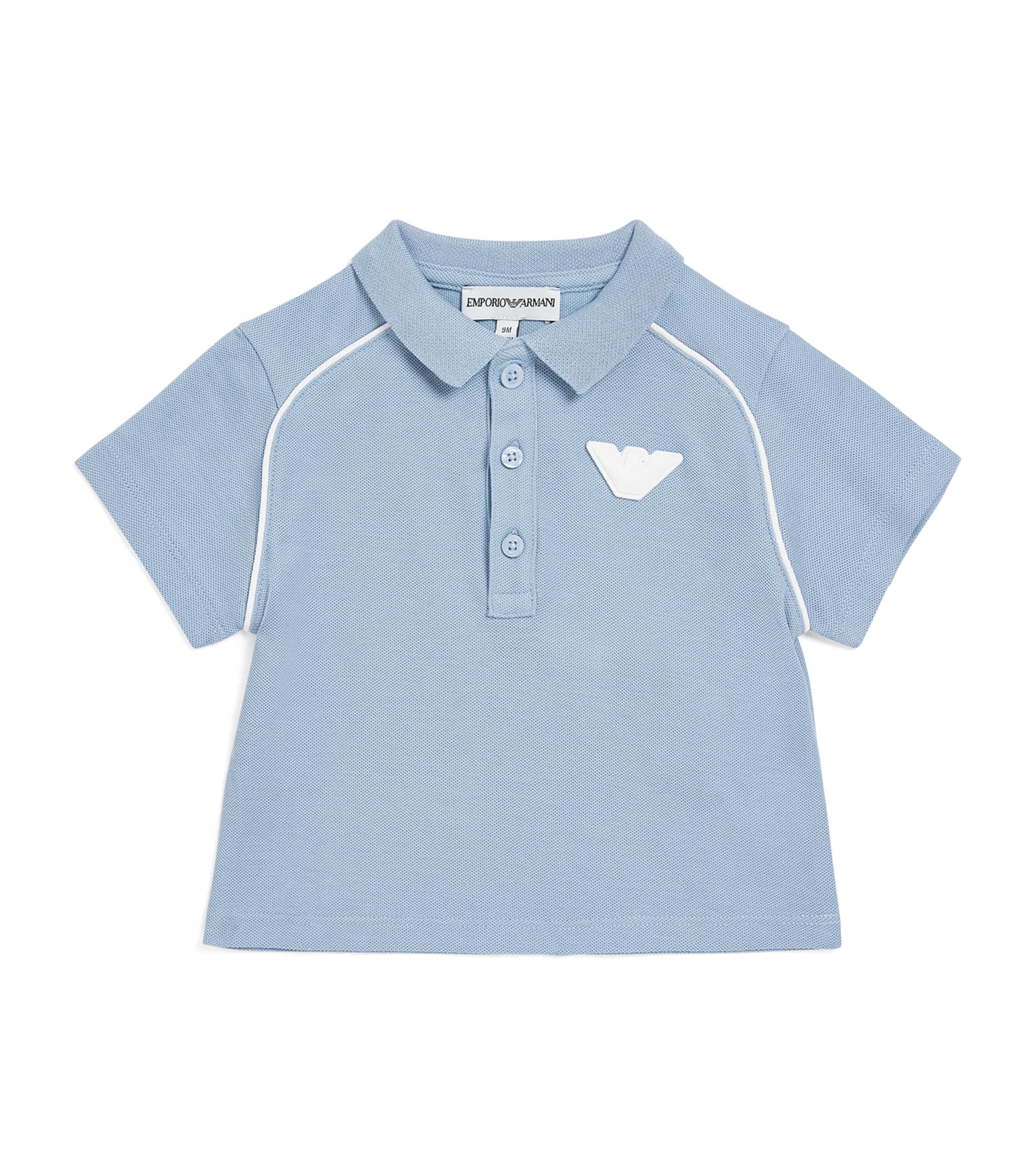 Cotton-Blend Polo Shirt (6-36 Months) SOFT CHAMBRAY Image 1