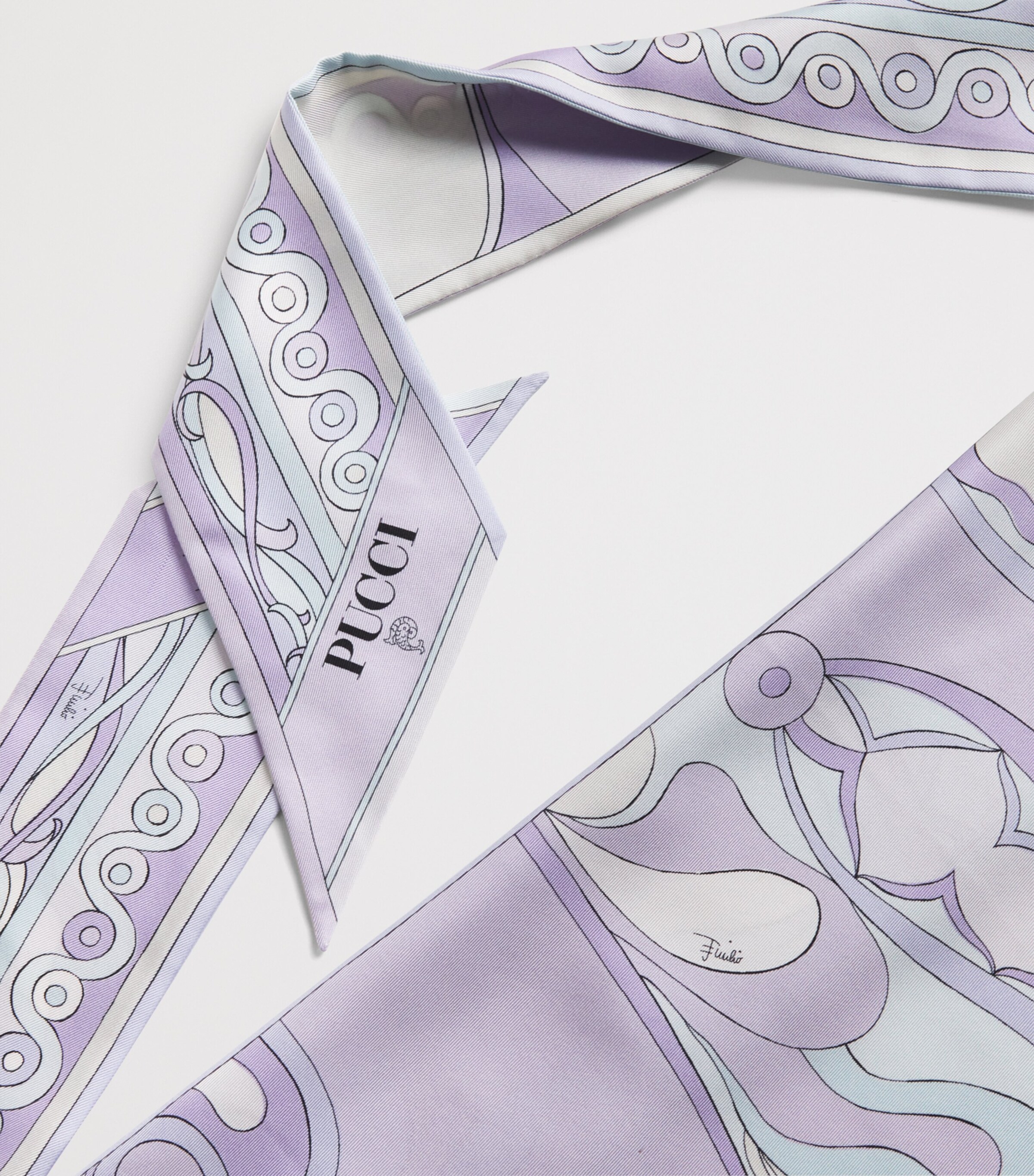 Silk Printed Headscarf 2/LAVANDER Image 5