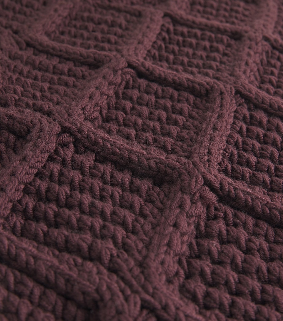 Wool Openwork-Cable Knit Sweater Vest MOSTO Image 5