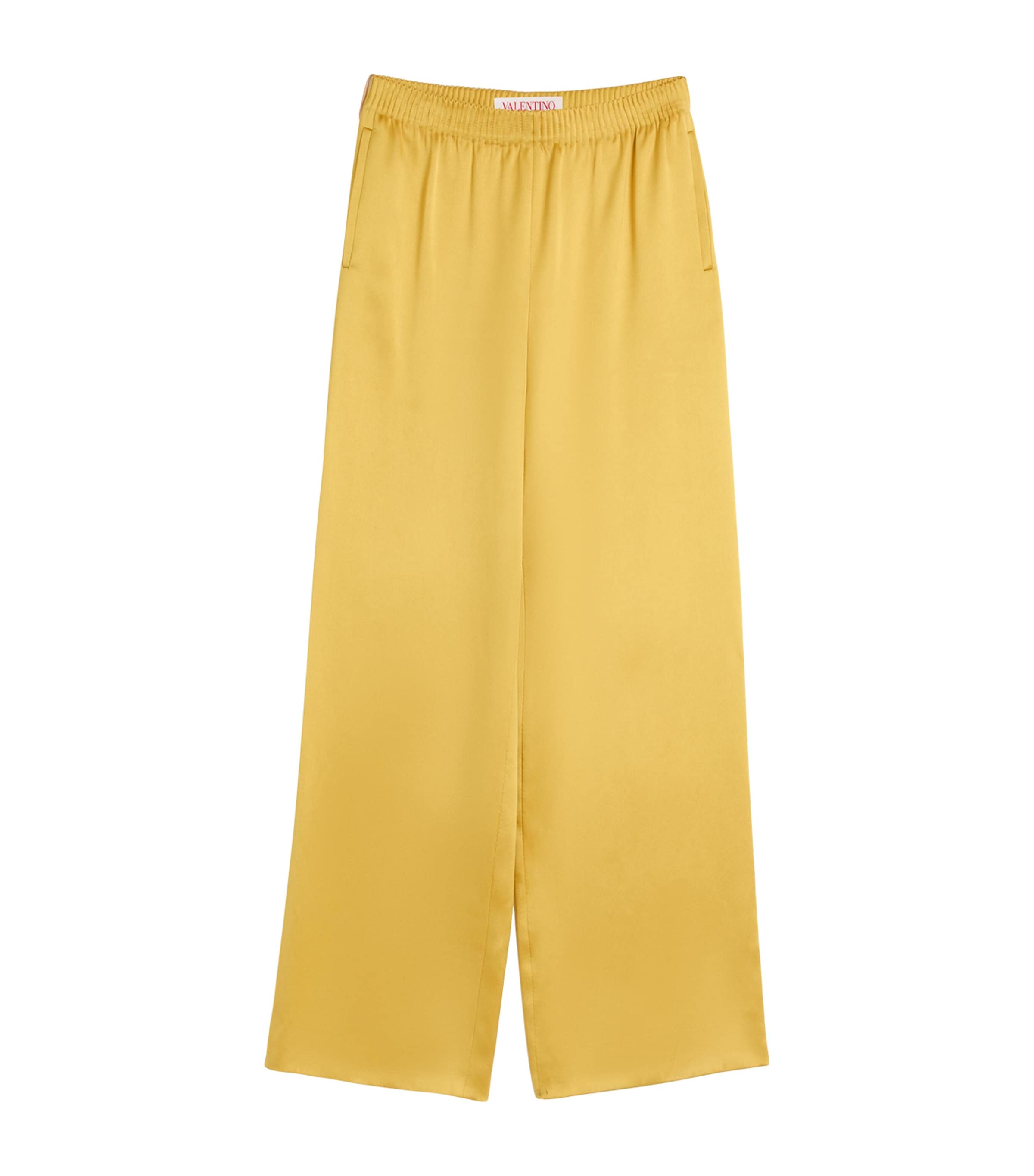Valentino Pantalon En Double Duchesse Femme Or 38 In Yellow
