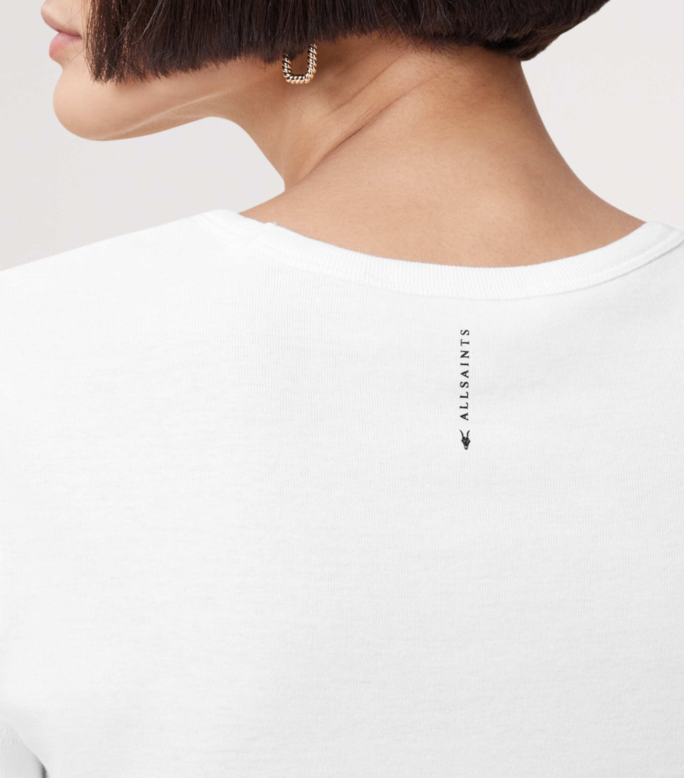 AllSaints Womens Organic Cotton Stevie T-Shirt Optic White Image 9