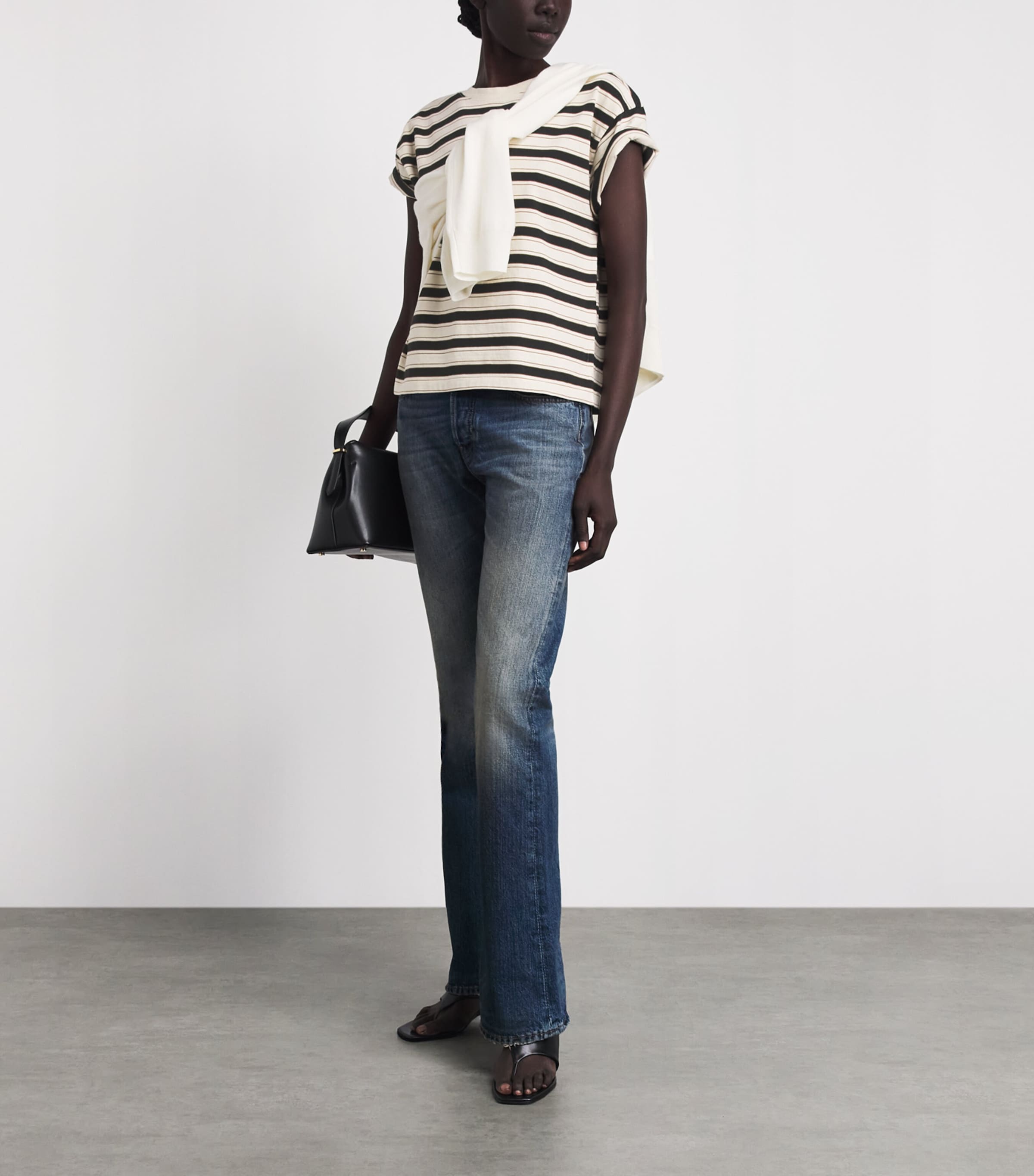 Rag & Bone Womens Cotton Stripe Kelly T-Shirt Creammulti Image 2