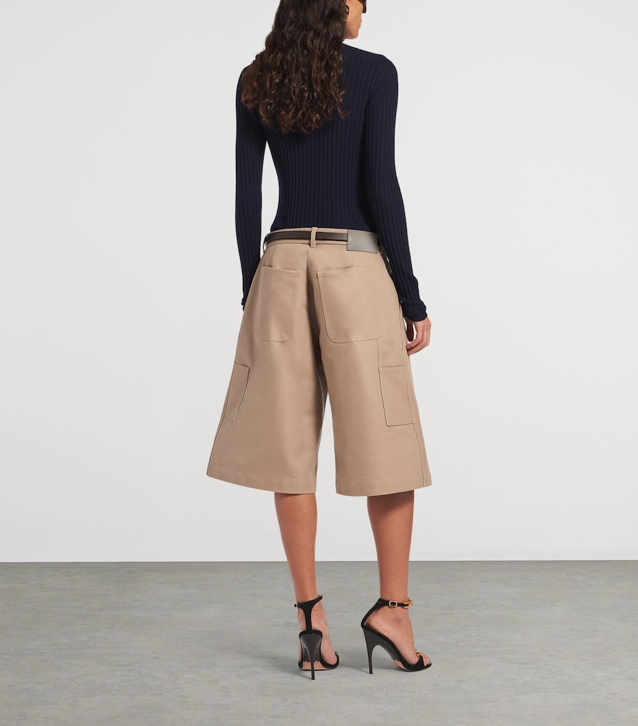 Balenciaga Womens Cotton Tailored Shorts Image 3
