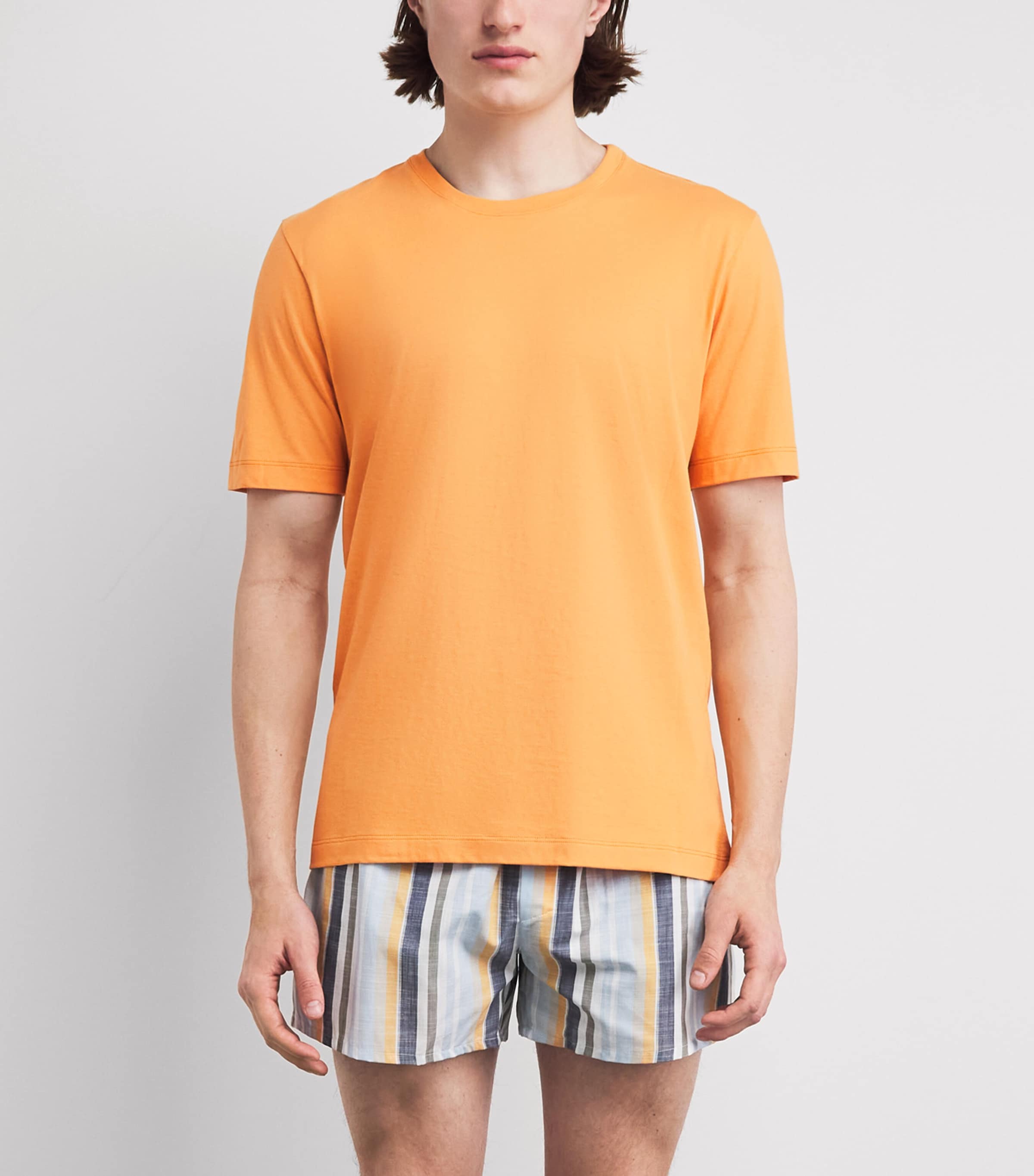 Hanro Mens Cotton Living T-Shirt Pastel Pumpkin Image 4