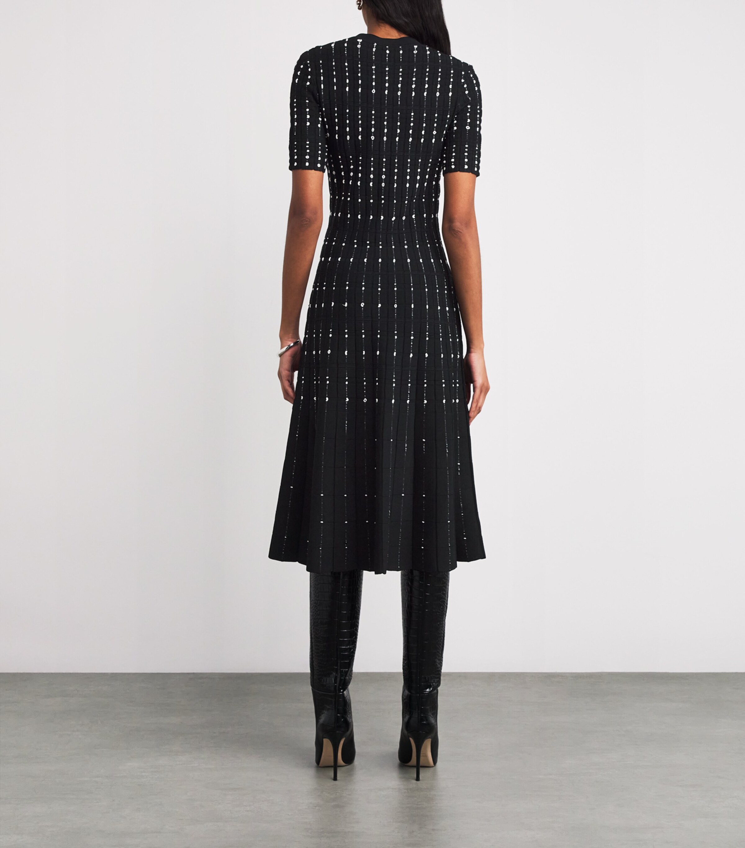 Fragmented Stripes Dress BLACK/IVORY Image 3