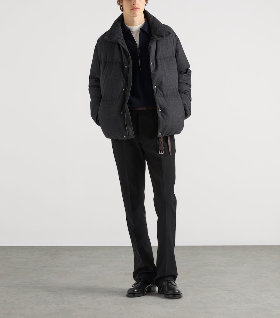 Prada Mens Cashmere Quarter-Zip Sweater Blue Image 2