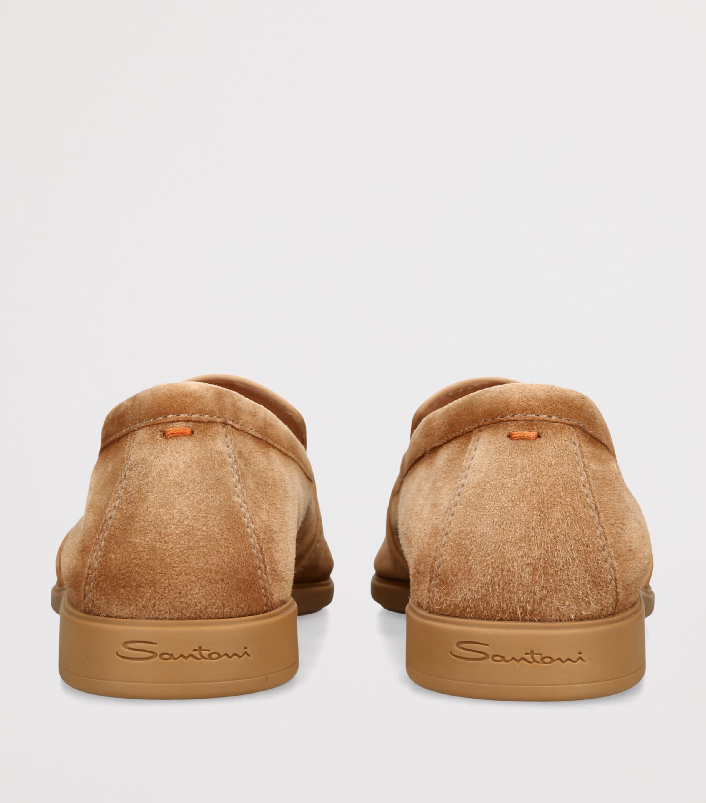 Santoni Mens Suede Malibu Loafers Beige Image 2