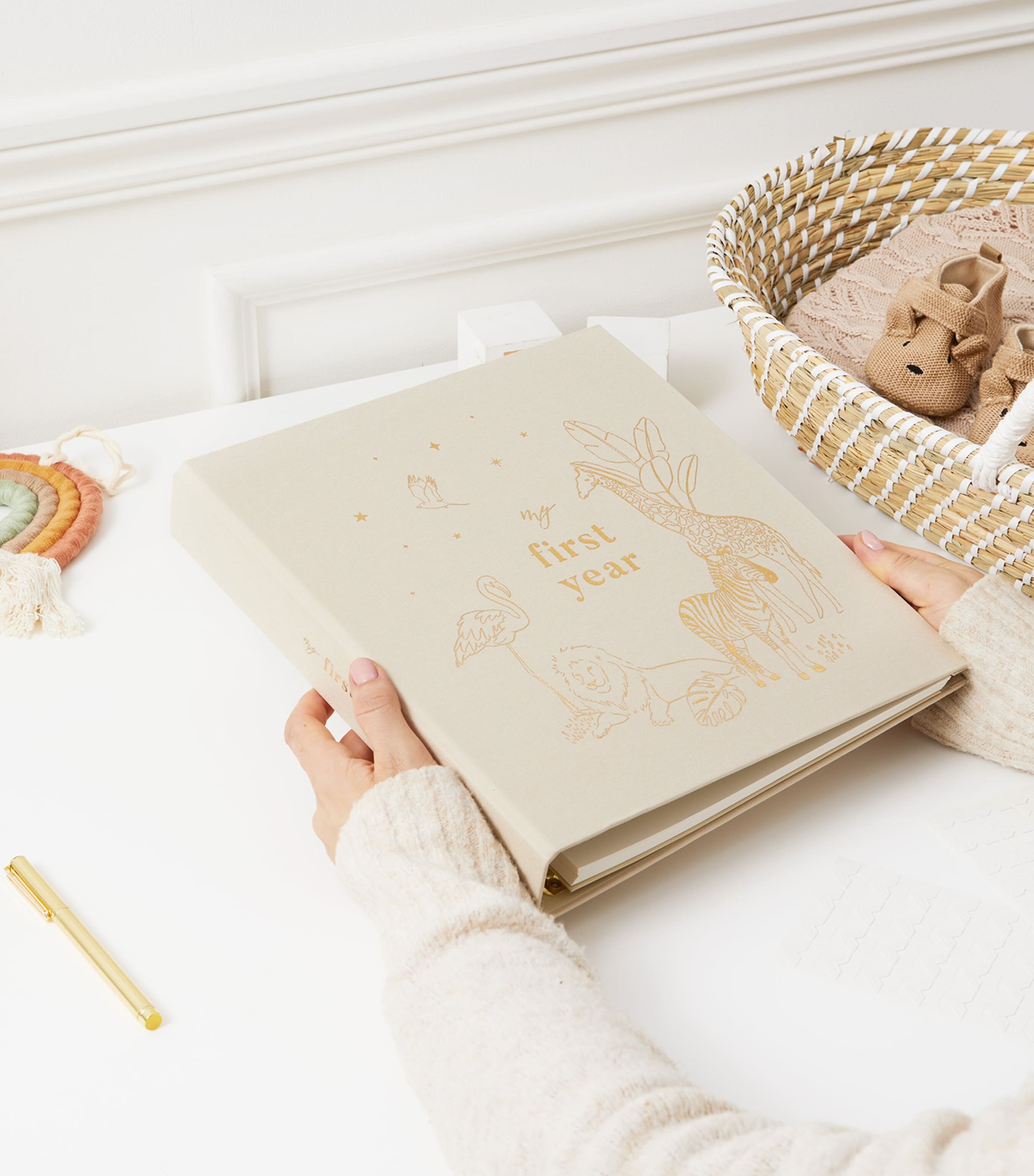 Safari Baby Photo Album IVORY/BEIGE, GOLD Image 2