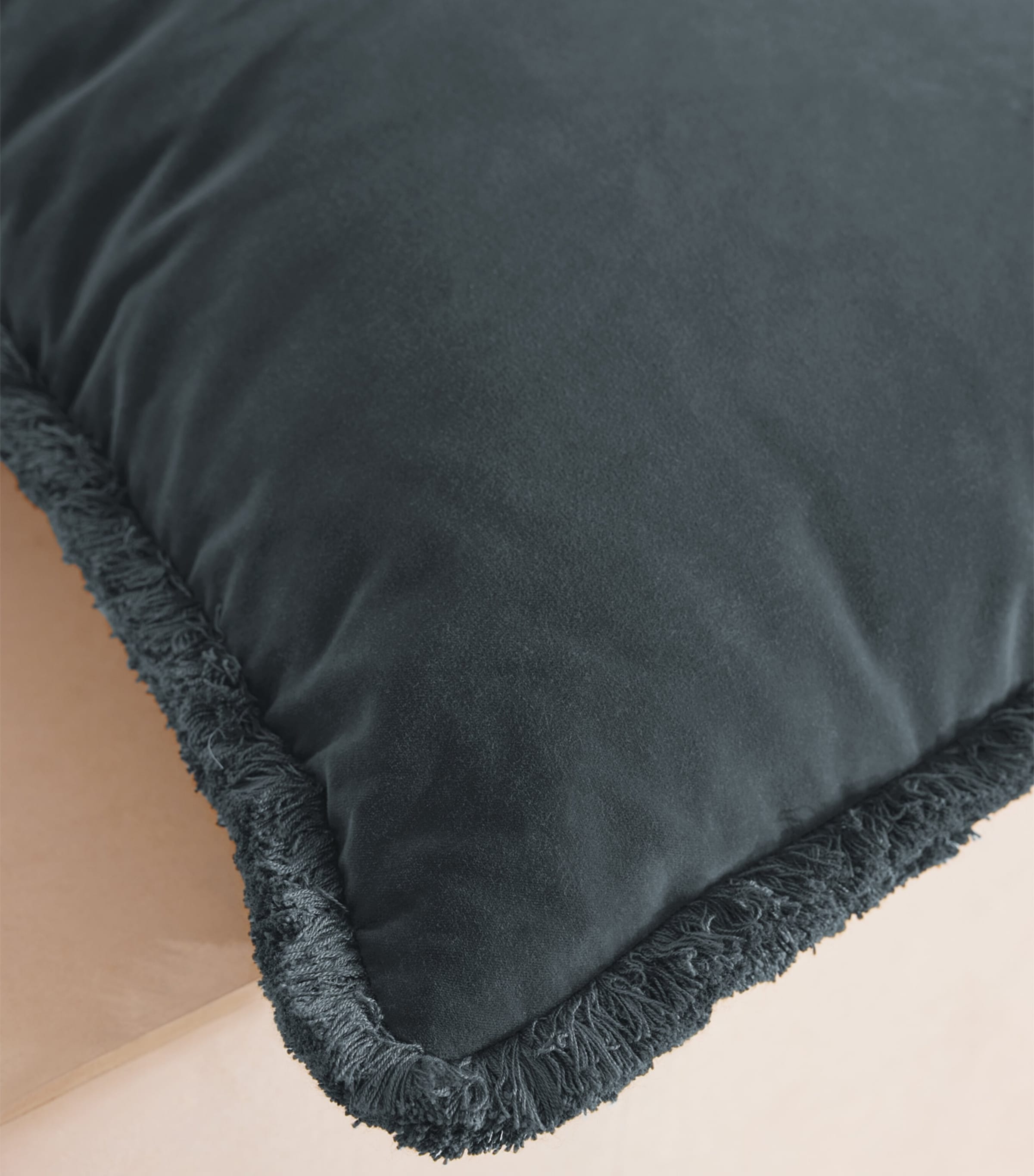 Velvet Margeaux Cushion (50cm x 50cm) GREY BLUE Image 3