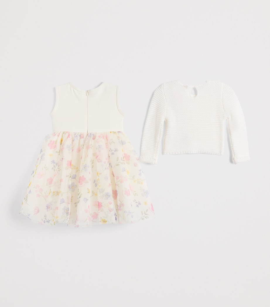 Monnalisa Cotton Sweater and Dress Set (9 Months – 6 Years) Gardenia Image 2