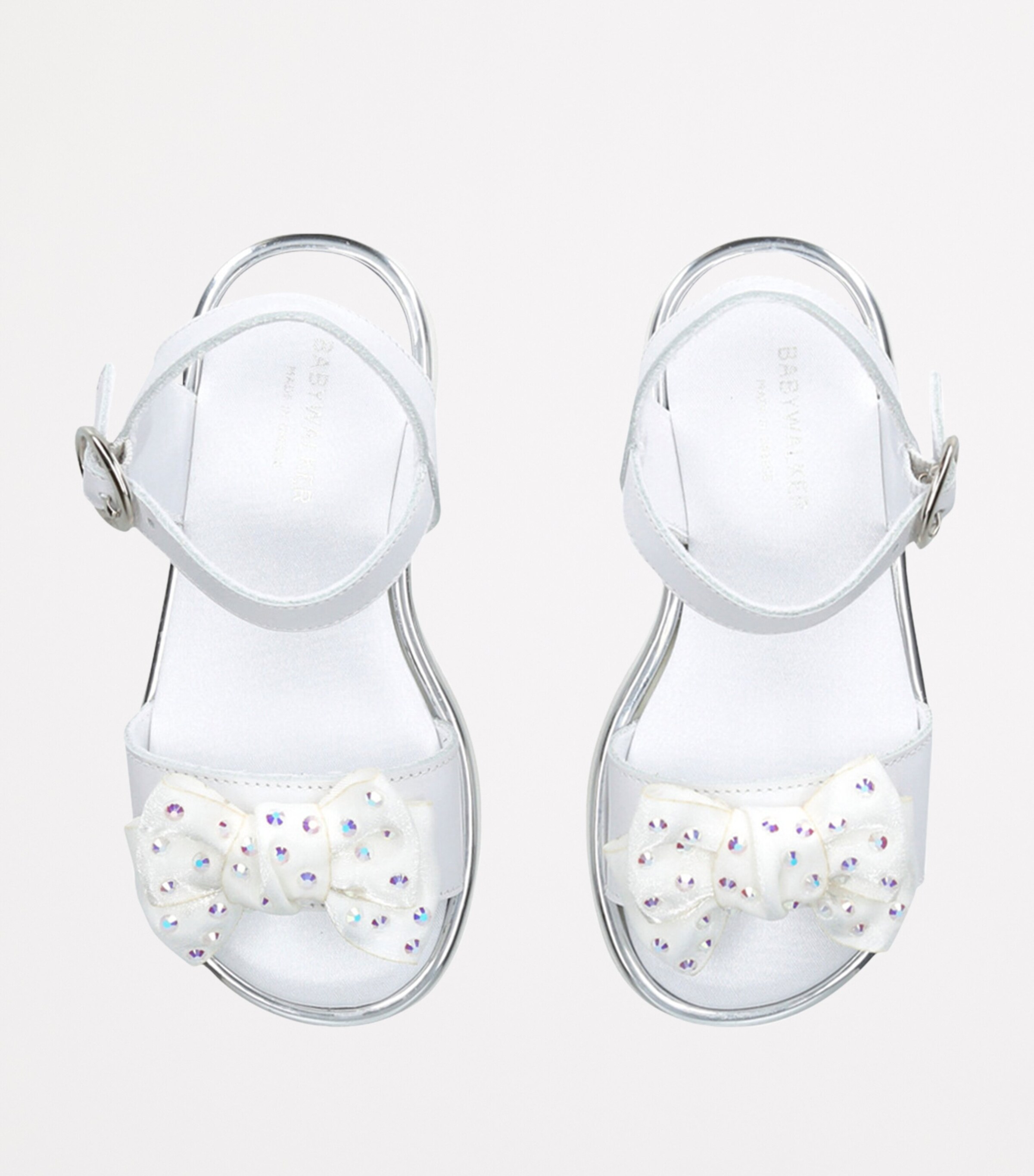 BabyWalker Leather Bow Sandals White Image 4
