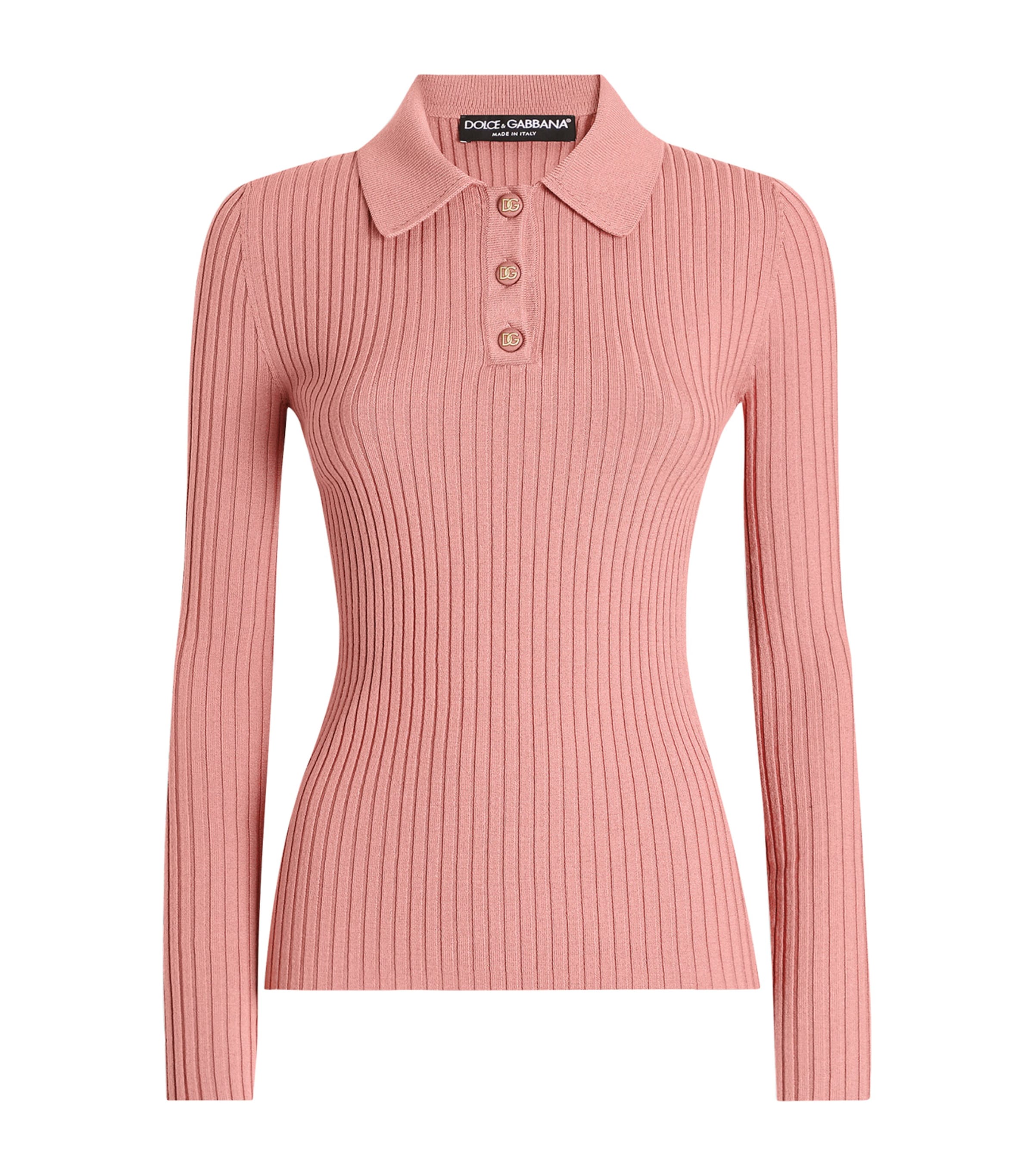 Dolce & Gabbana Ribbed Wool Polo-style Sweater