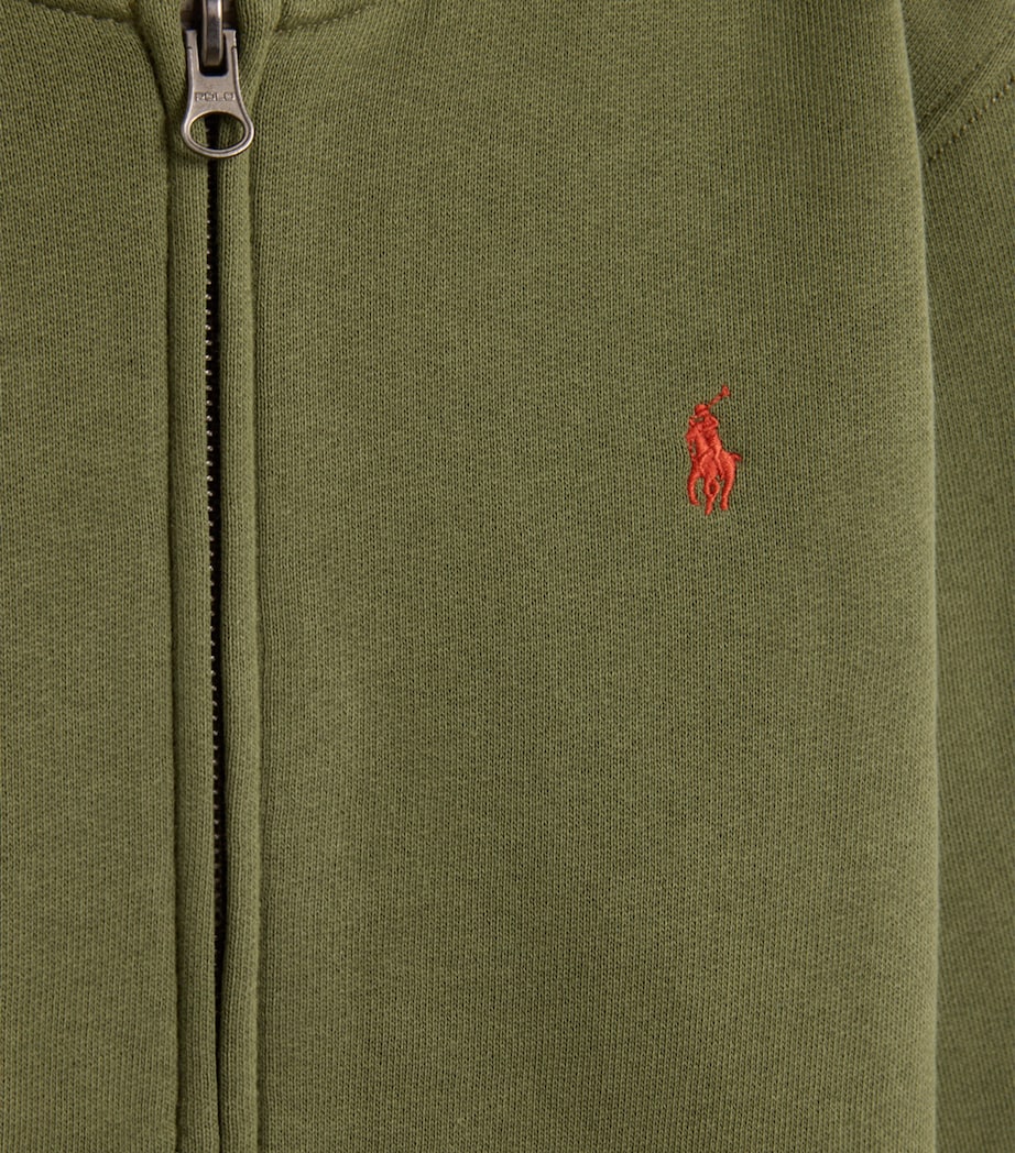 Ralph Lauren Kids Polo Pony Zip-Up Hoodie (2-7 Years) Green Image 2