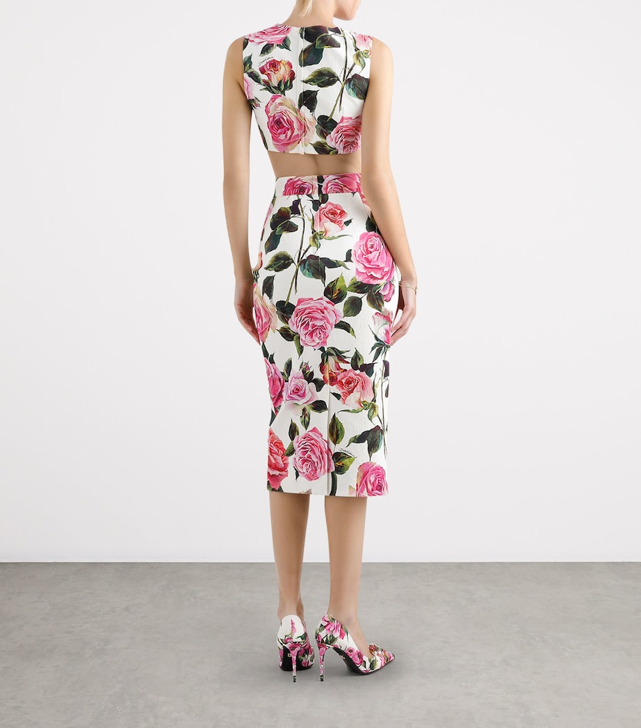 Floral Crop Top HA5IG-ROSE RO Image 2