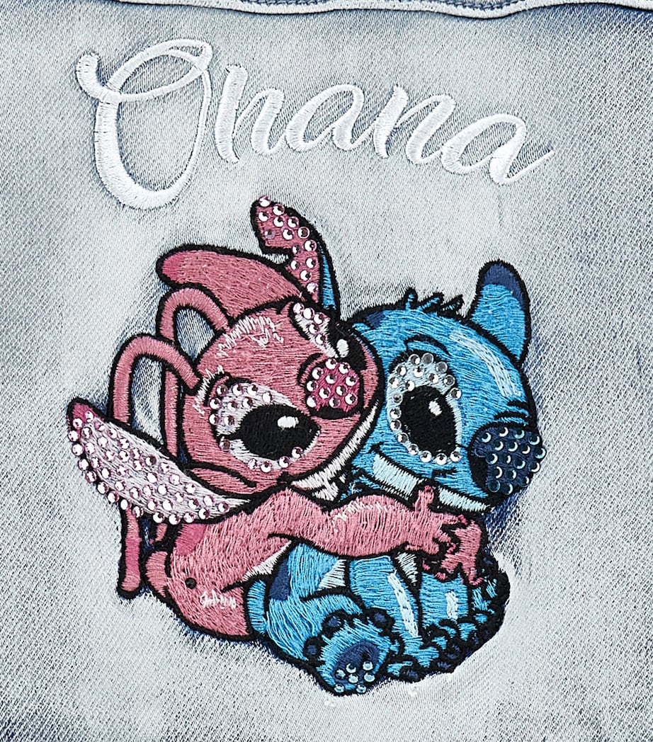 x Stitch Faux Fur Denim Jacket STONE BLEACH Image 4