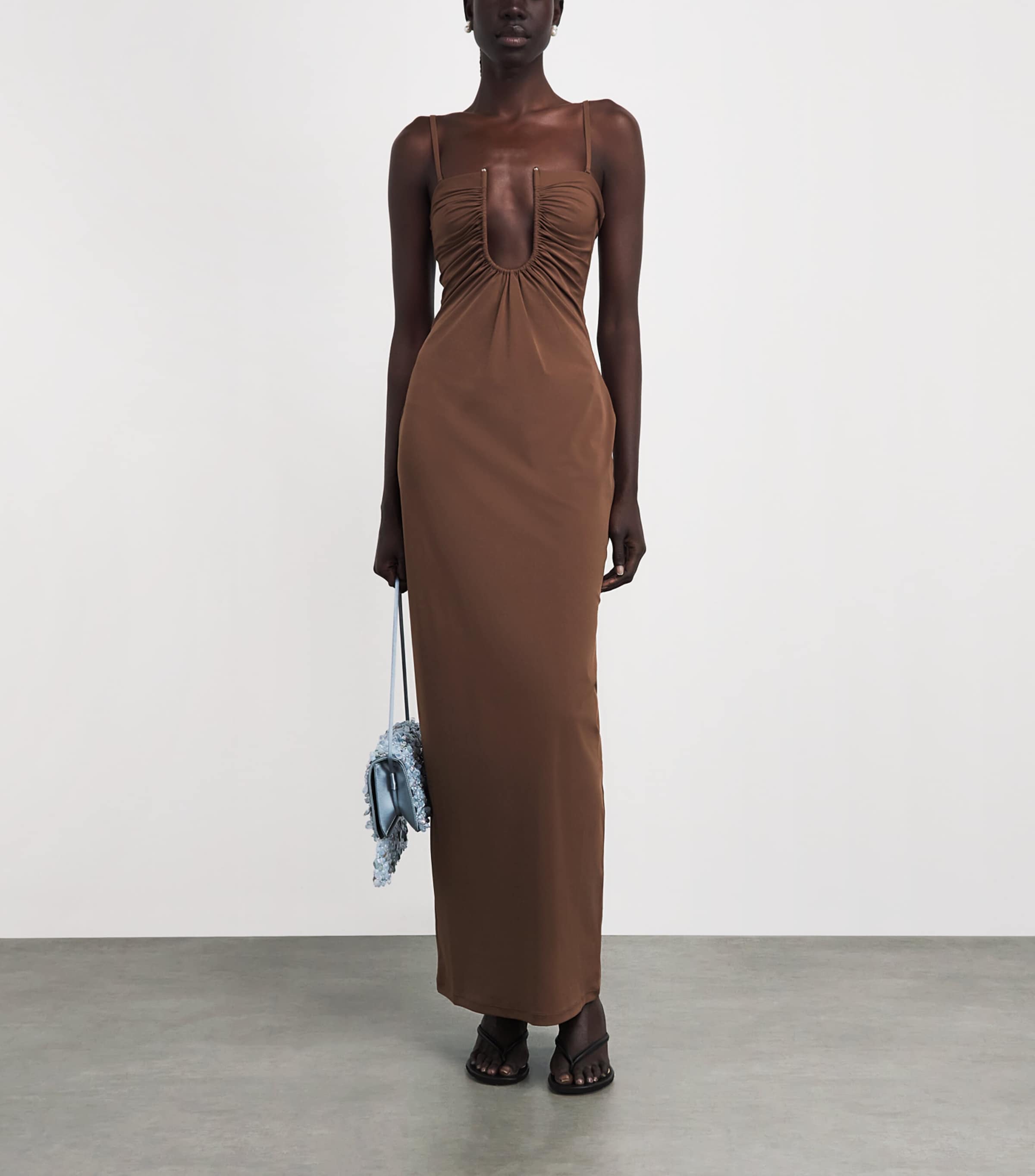 Christopher Esber Womens Arched Maxi Dress Husk Brown Image 2