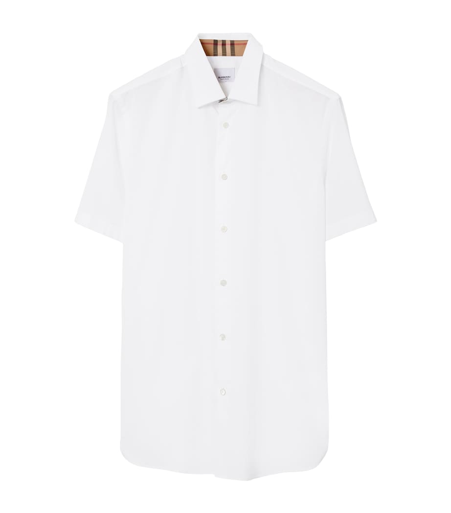 Stretch-Cotton Short-Sleeve Shirt WHITE Image 1