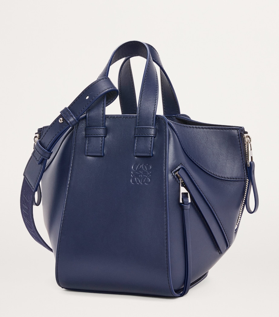 Leather Compact Hammock Top-Handle Bag ABYSS BLUE Image 2