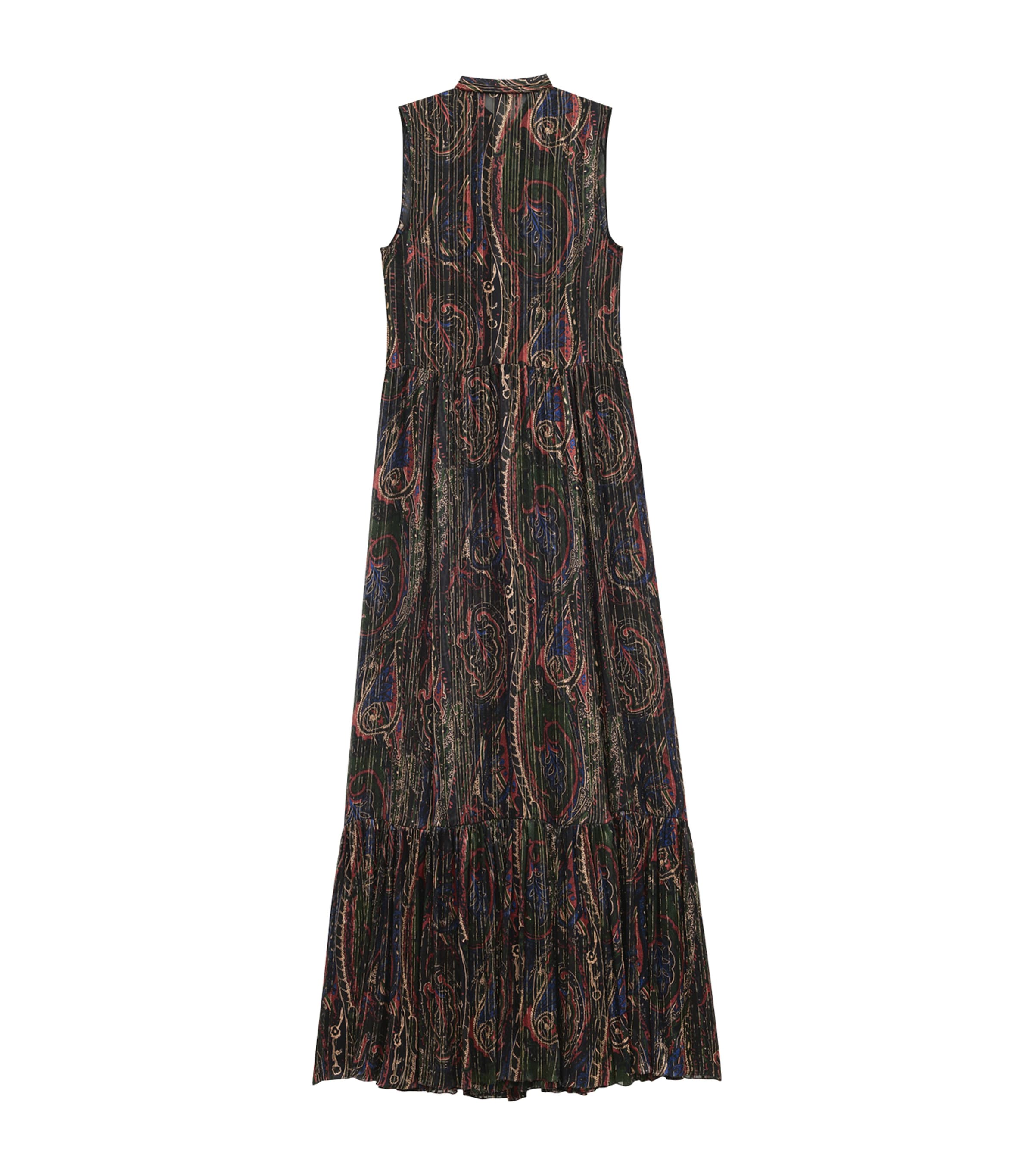 Saint Laurent Womens Silk-Blend Maxi Dress Image 2