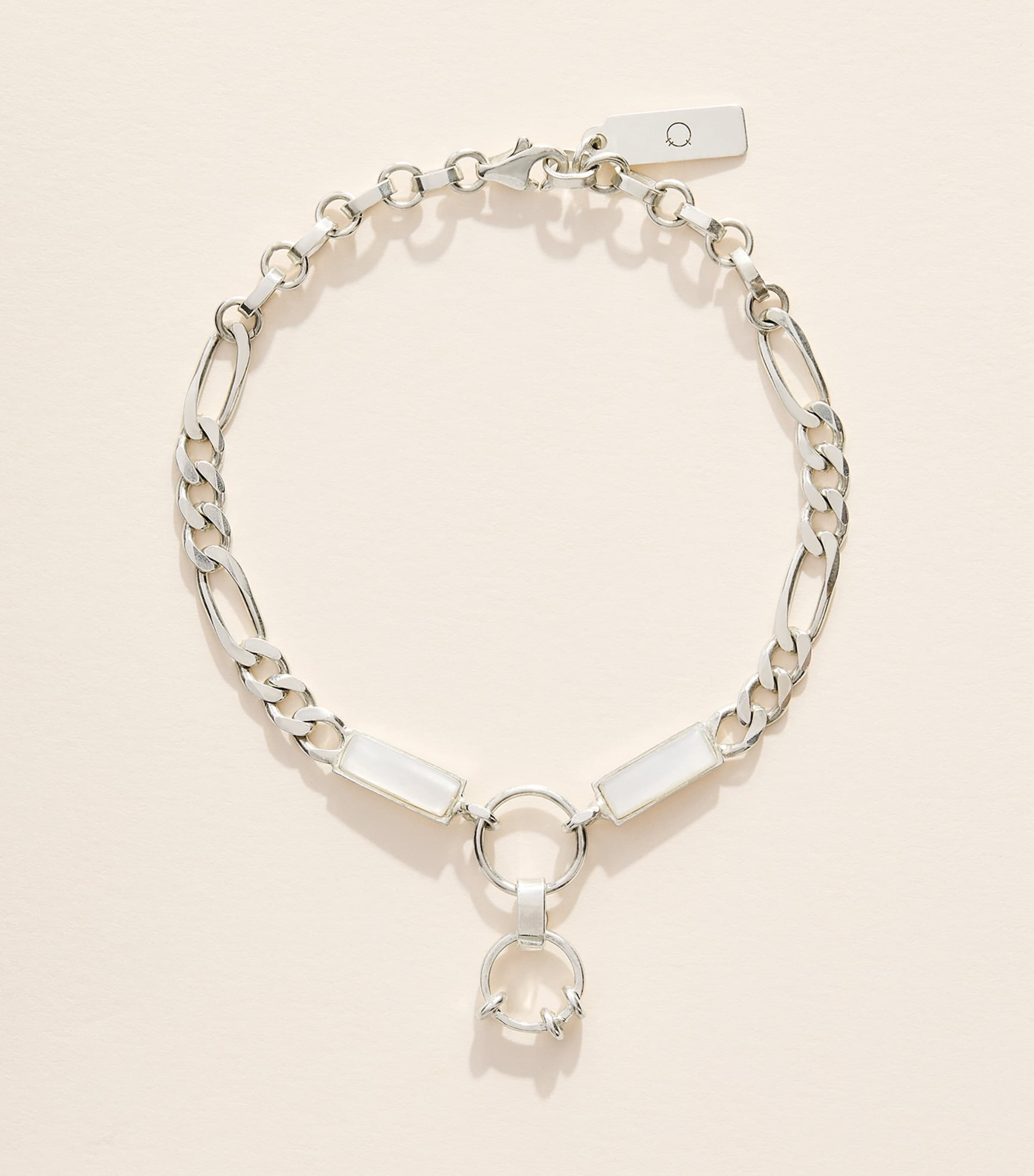 FYR Sterling Silver and Pearl White Club Bracelet Silver