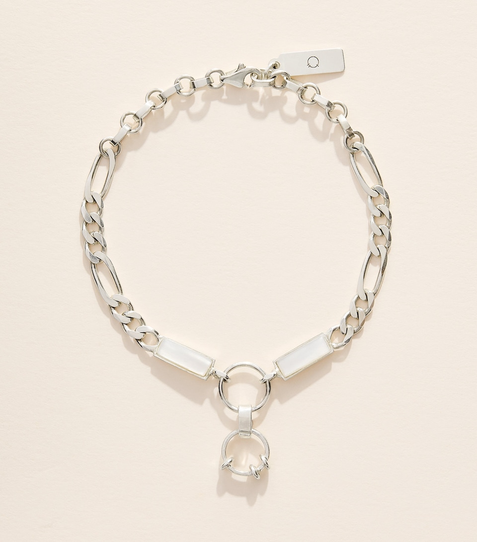 FYR Sterling Silver and Pearl White Club Bracelet Silver