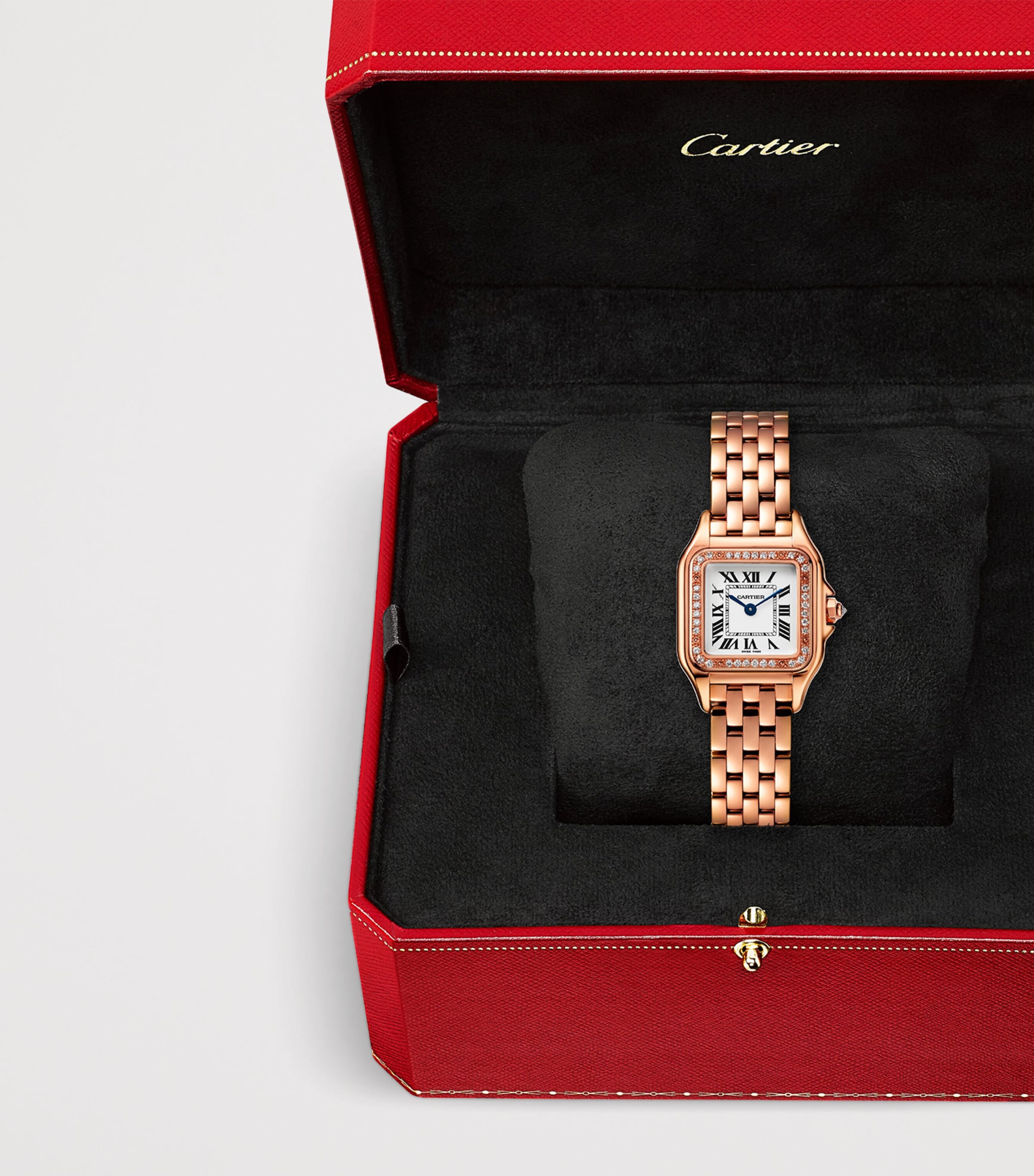 Cartier Small Rose Gold and Diamond Panthère de Cartier Watch 23mm Silvered Image 6