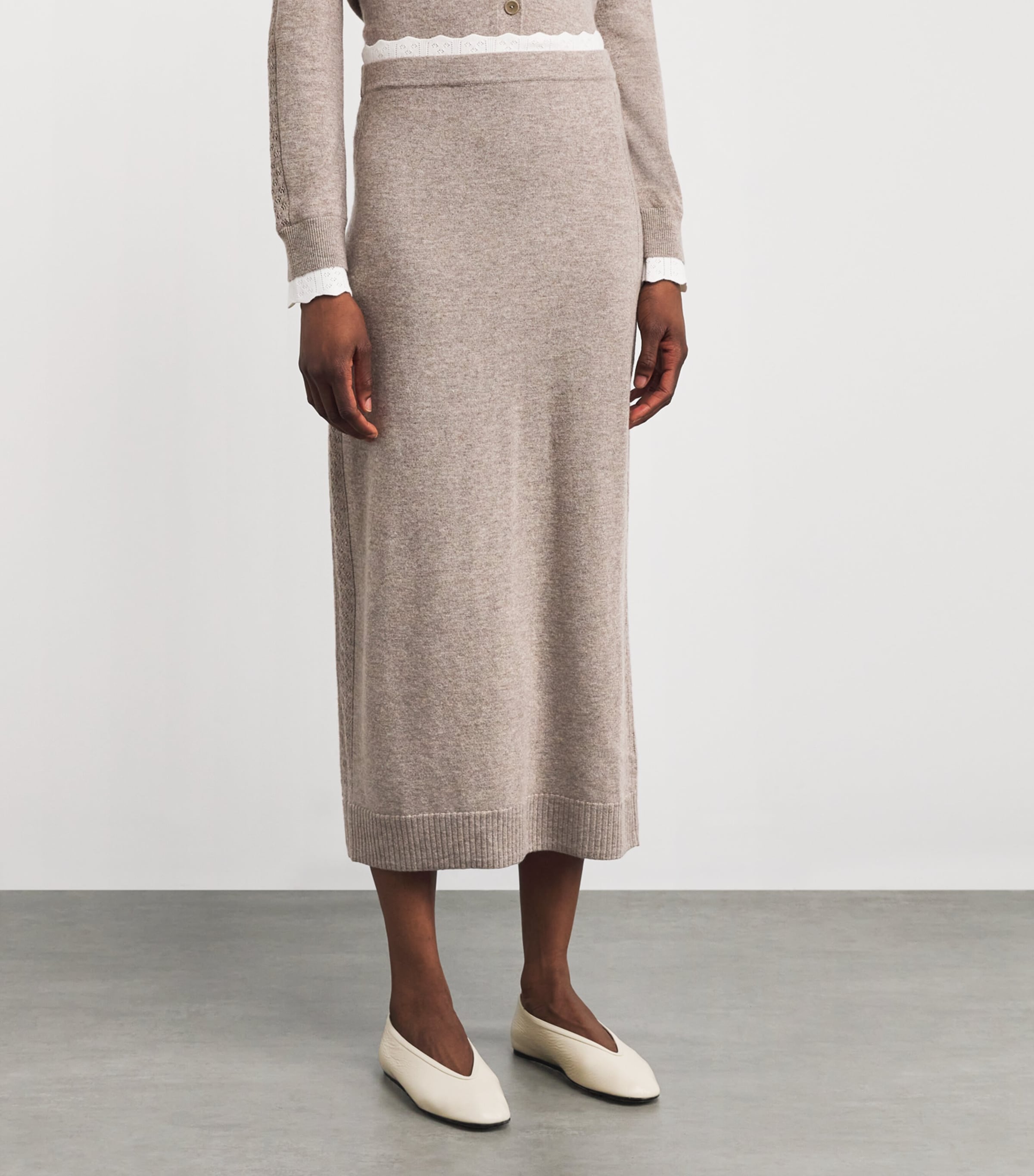 Wool-Cashmere Midi Skirt CARAMEL Image 3