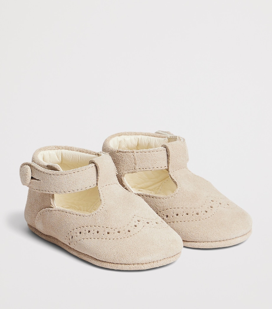 Bonpoint Leather Crib Shoes Beige Image 2