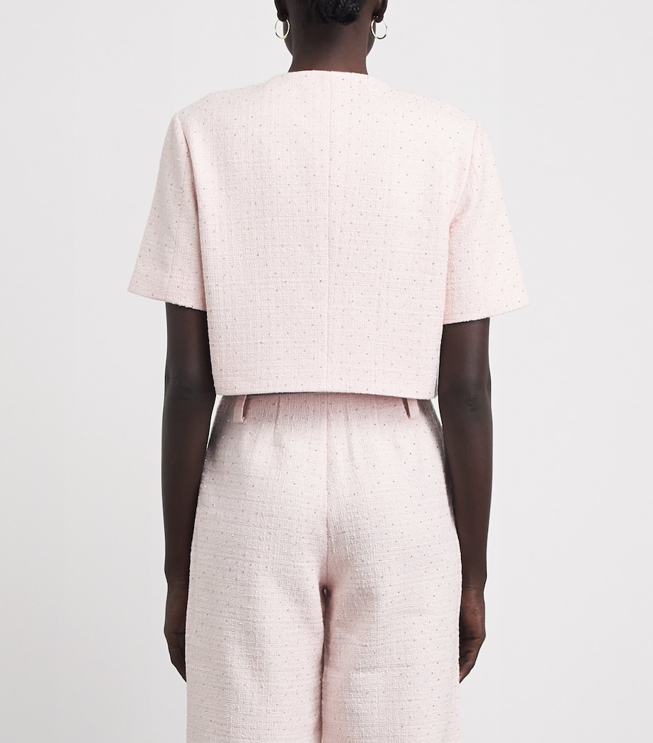 Maje Womens Tweed Cropped Jacket Pink Image 5