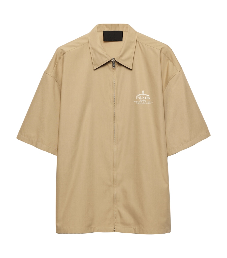 Prada Mens Technical Cotton Short-Sleeve Shirt Image 1