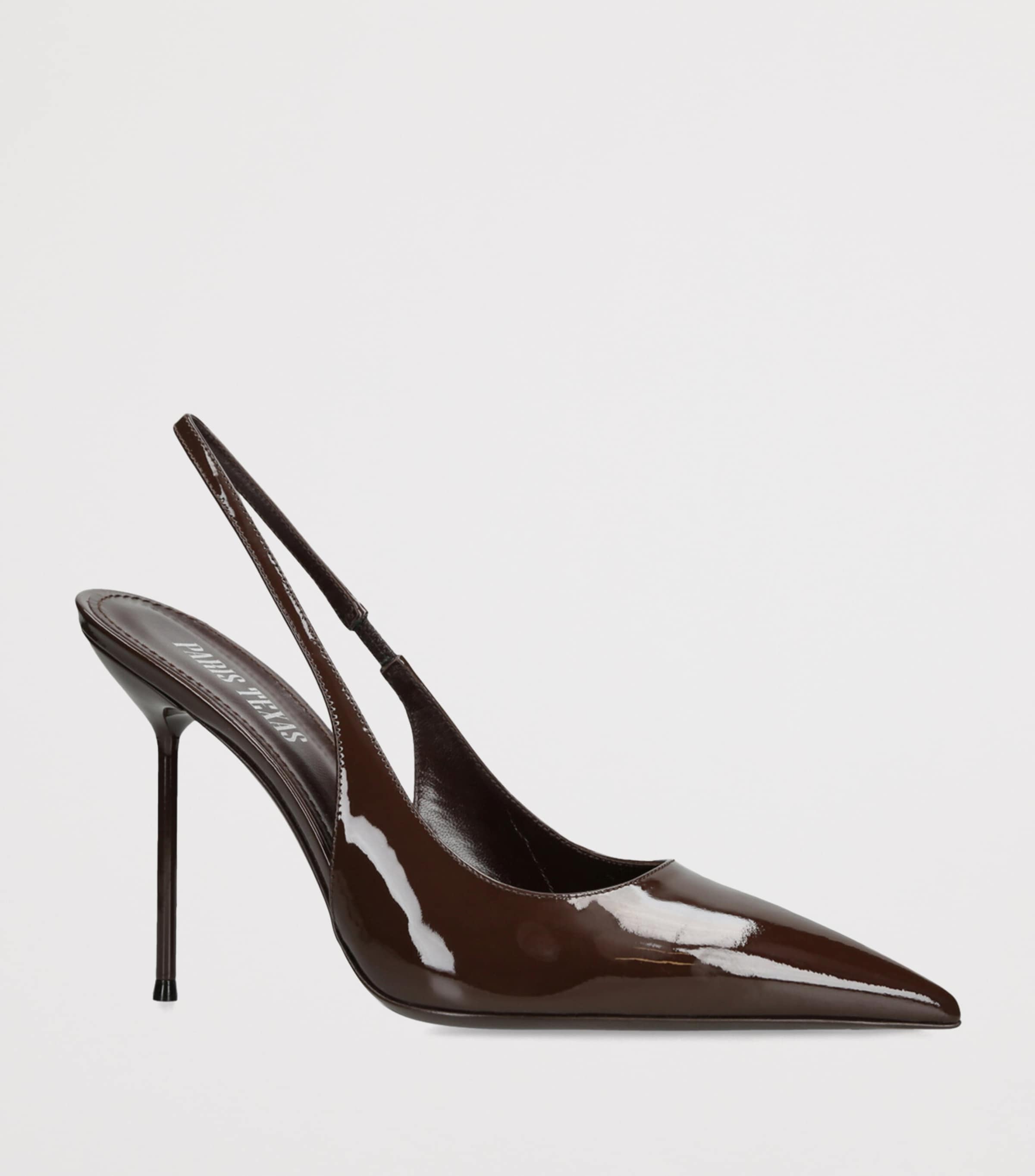 Patent Leather Lidia Slingback Pumps 105 BROWN Image 3