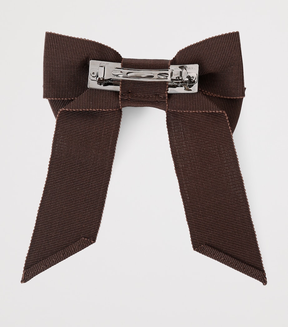 Embellished Bow Hair Clip DARK BROWN Image 2