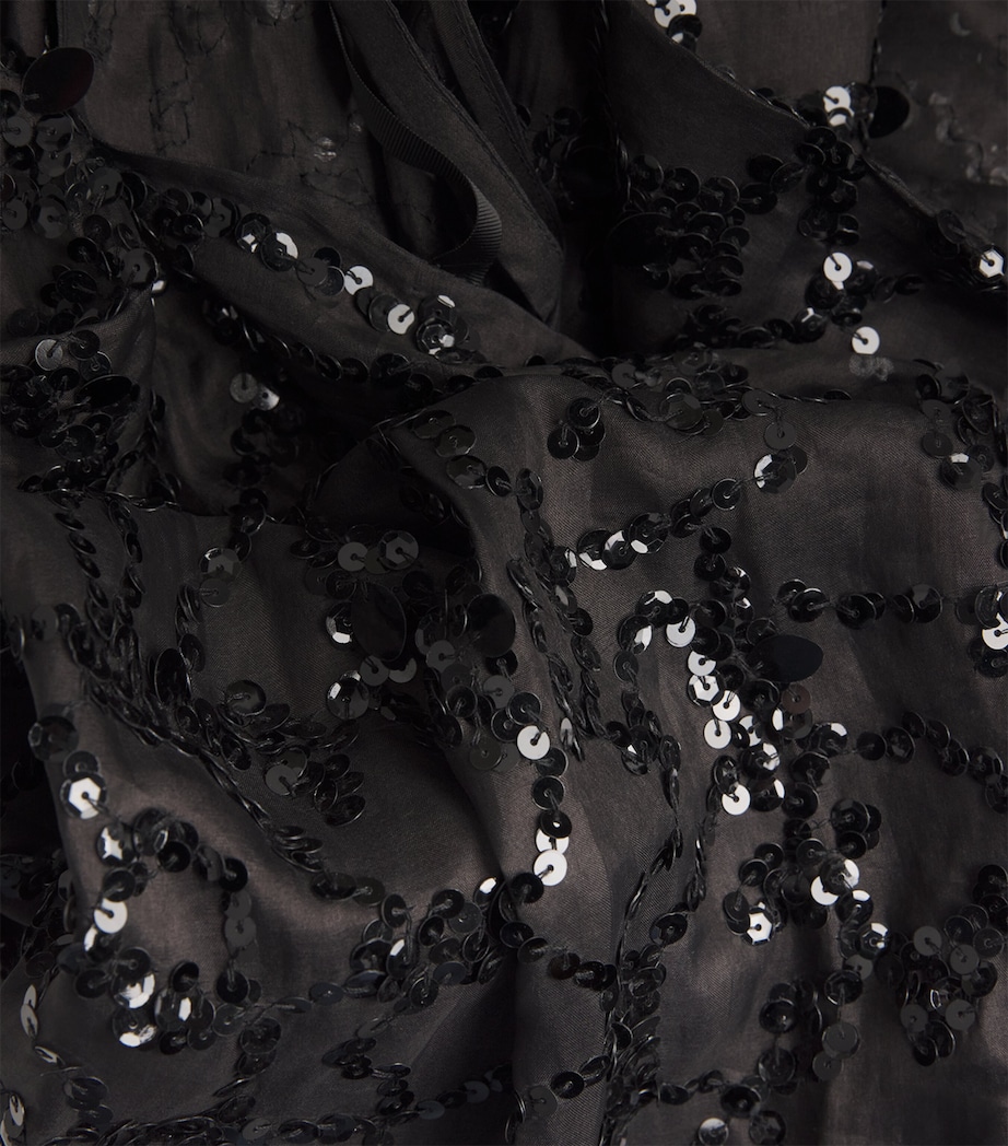 Fabiana Filippi Womens Silk Sequin-Embroidered Midi Dress Nero Image 5