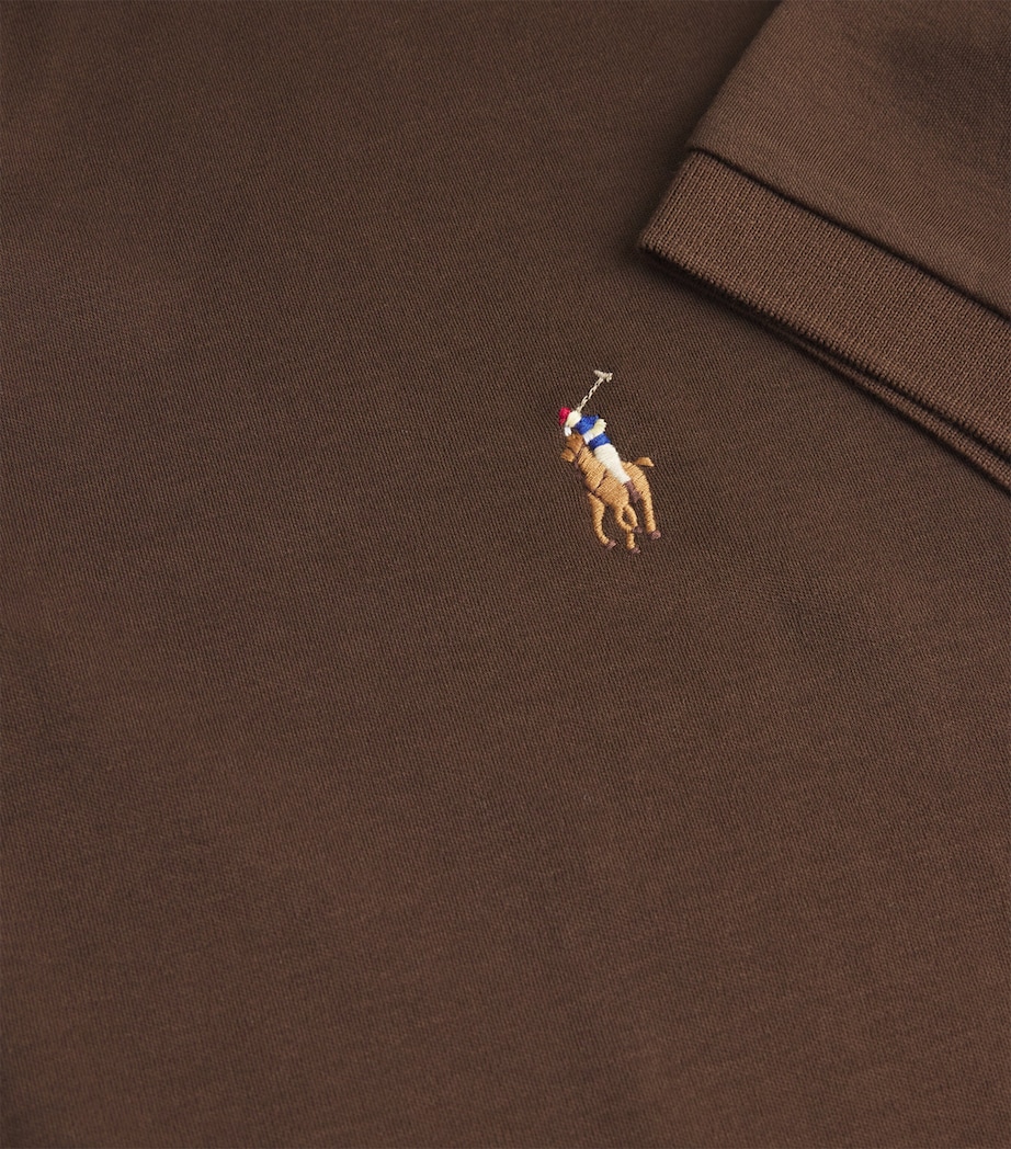 Cotton Polo Pony Polo Shirt DARK BROWN Image 5