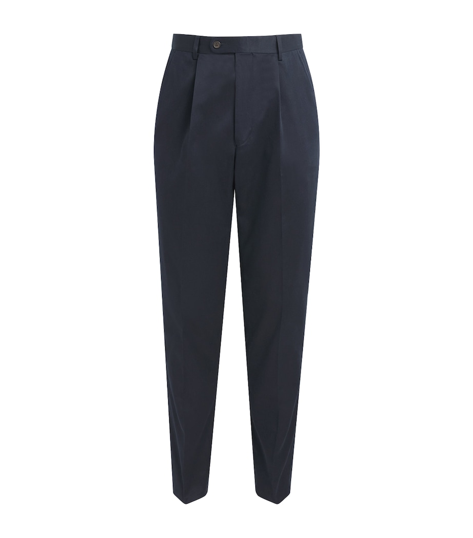 N.Peal Mens Stretch-Cotton Atrani Trousers Navy Image 1