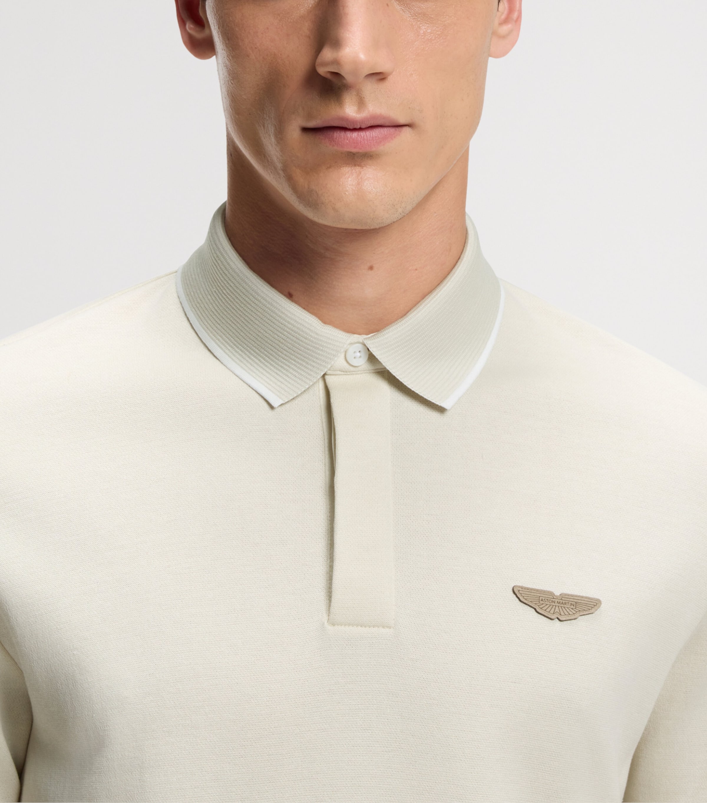 BOSS Mens x Aston Martin Cotton-Wool Polo Shirt Image 5