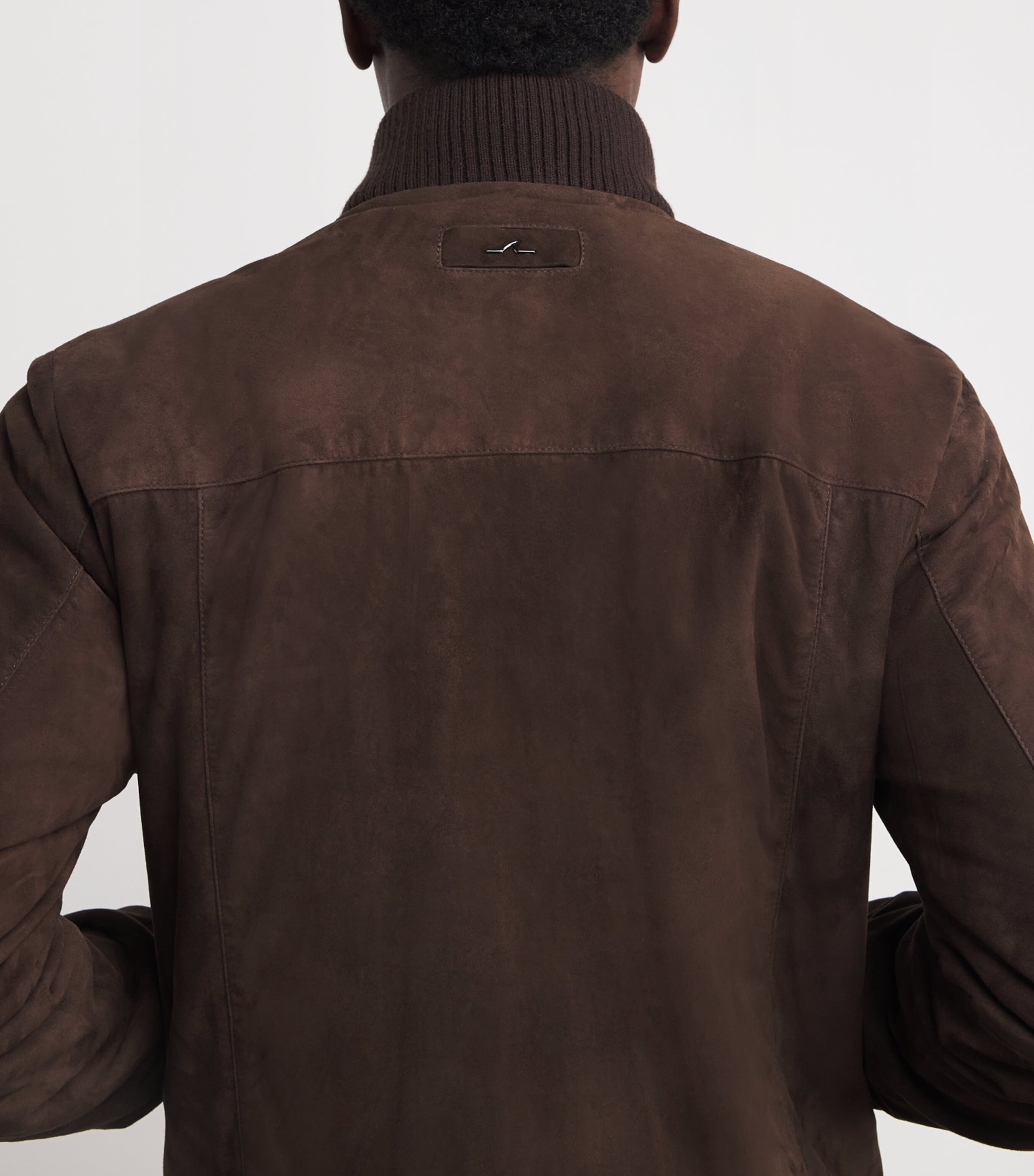 Aqualeather Suede Bomber Jacket 696CHESTNUT BROWN Image 6
