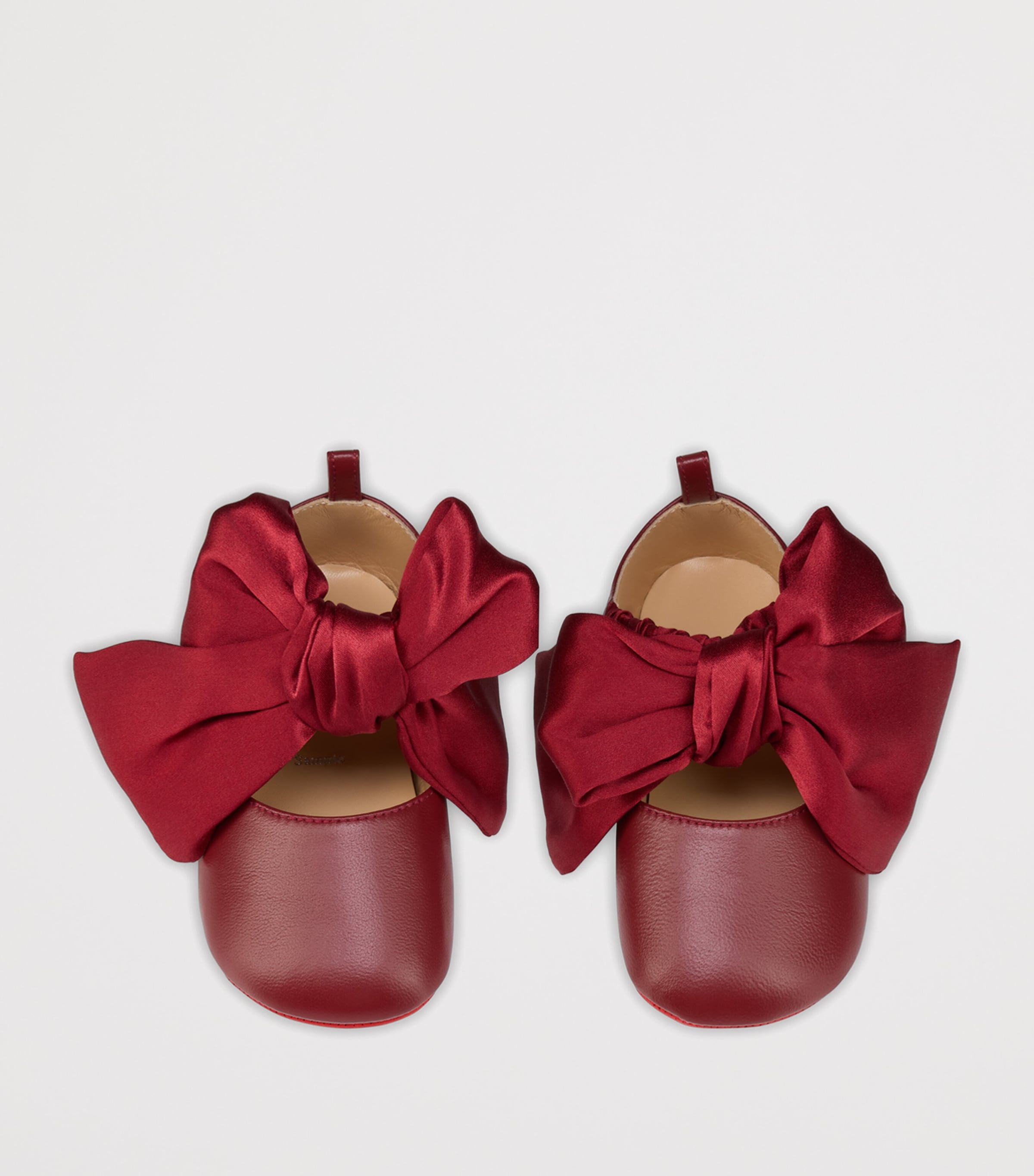 Christian Louboutin Kids Lou Babe Nodo Leather Ballet Flats Image 3
