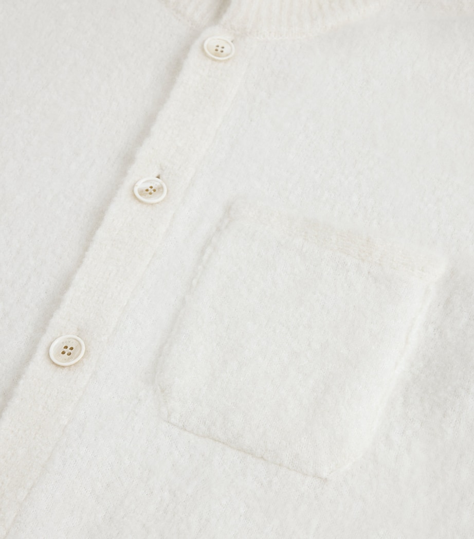 Dunhill Mens Cashmere-Blend Belted Cardigan White Image 6