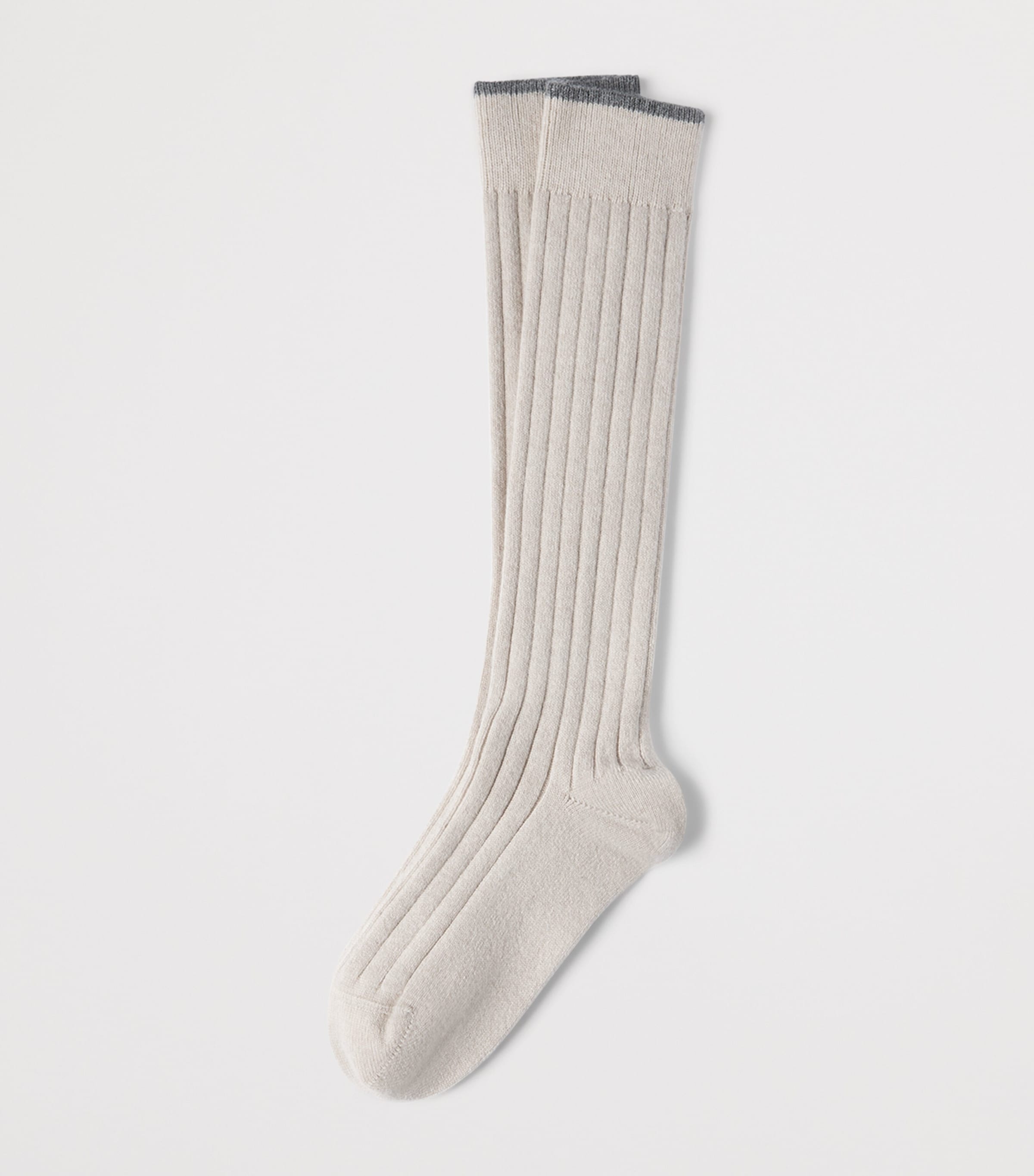 Brunello Cucinelli Mens Cashmere Ribbed Socks Image 2