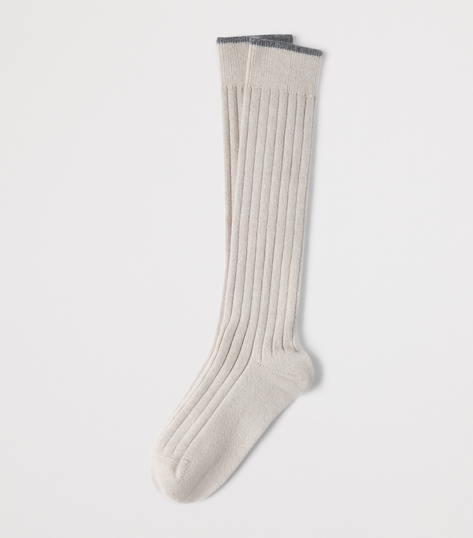 Brunello Cucinelli Mens Cashmere Ribbed Socks Image 2