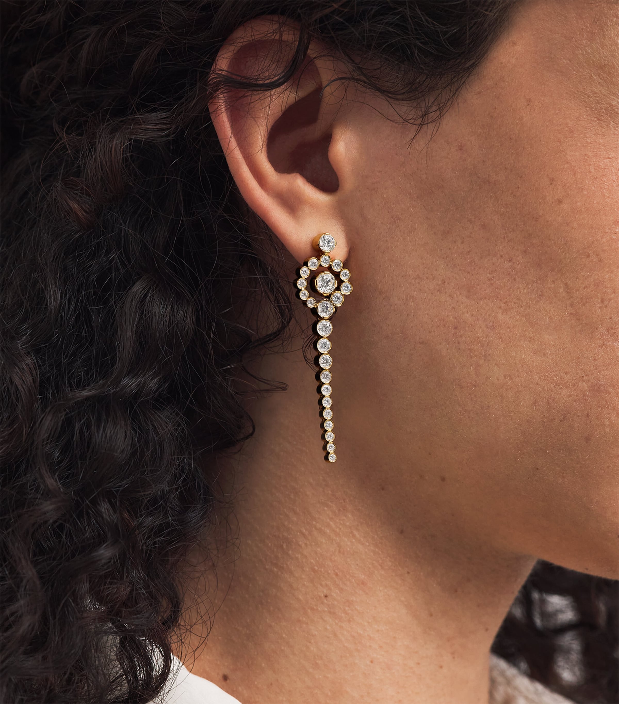 Sophie Bille Brahe Yellow Gold and Diamond Escargot de Rêve Earrings Yellow Gold Image 2
