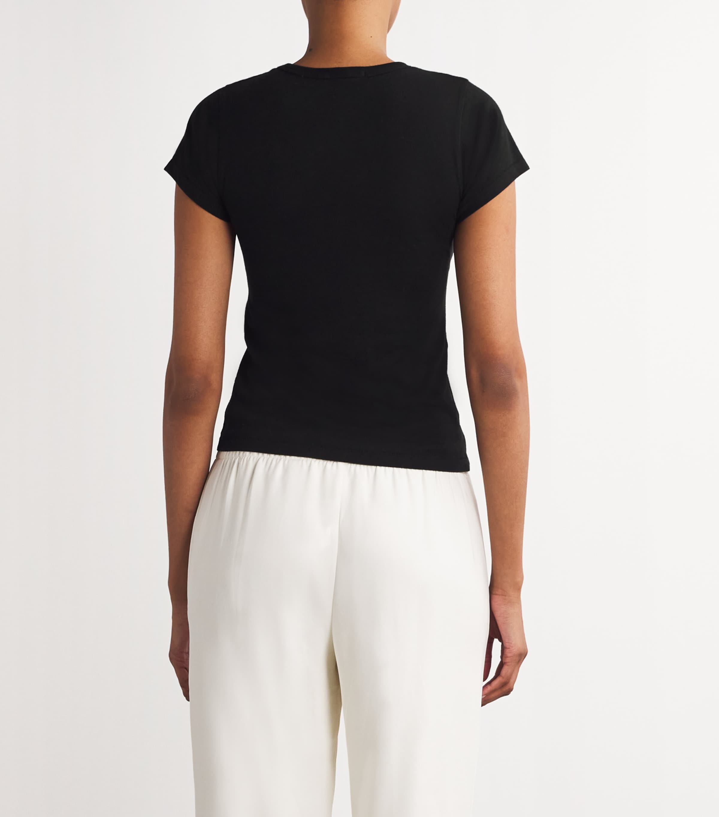 ÉTERNE Womens Cotton-Modal Baby T-Shirt Black Image 4
