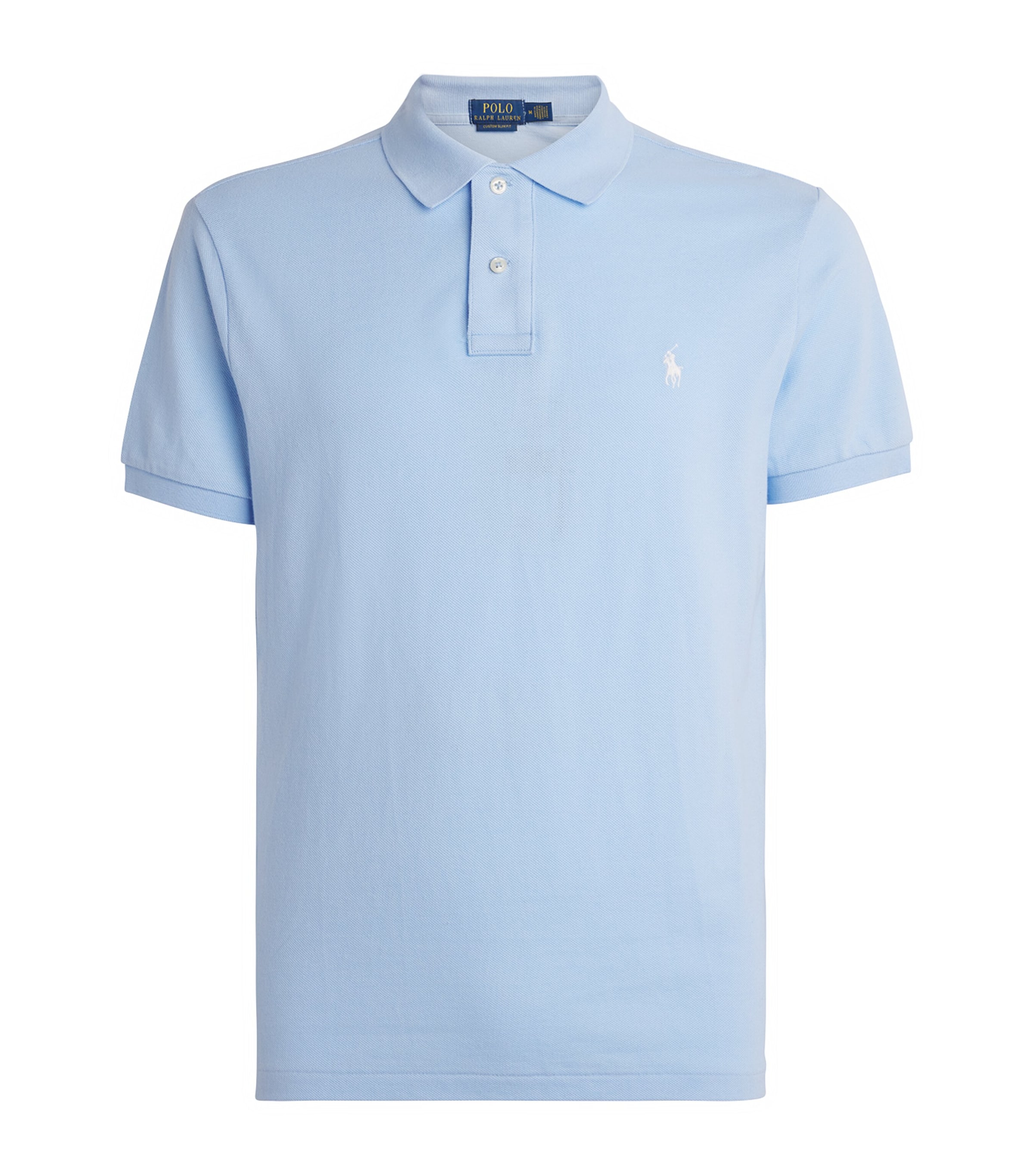 Polo Ralph Lauren Mens Cotton Mesh Polo Pony Polo Shirt Office Blue Image 1