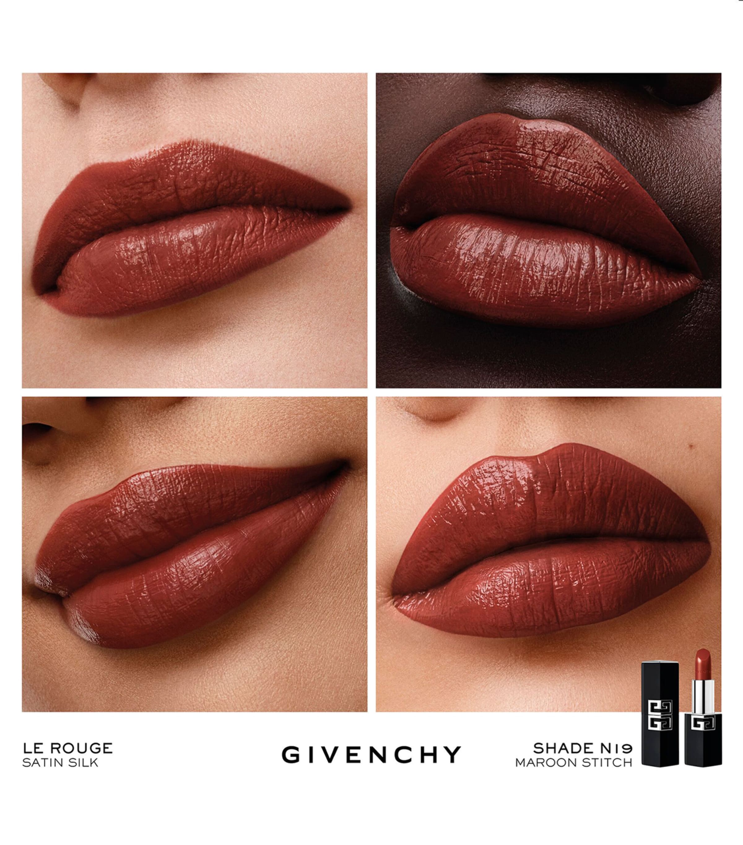 Givenchy Le Rouge Satin Silk High-Definition Lipstick Maroon Stitch Image 2