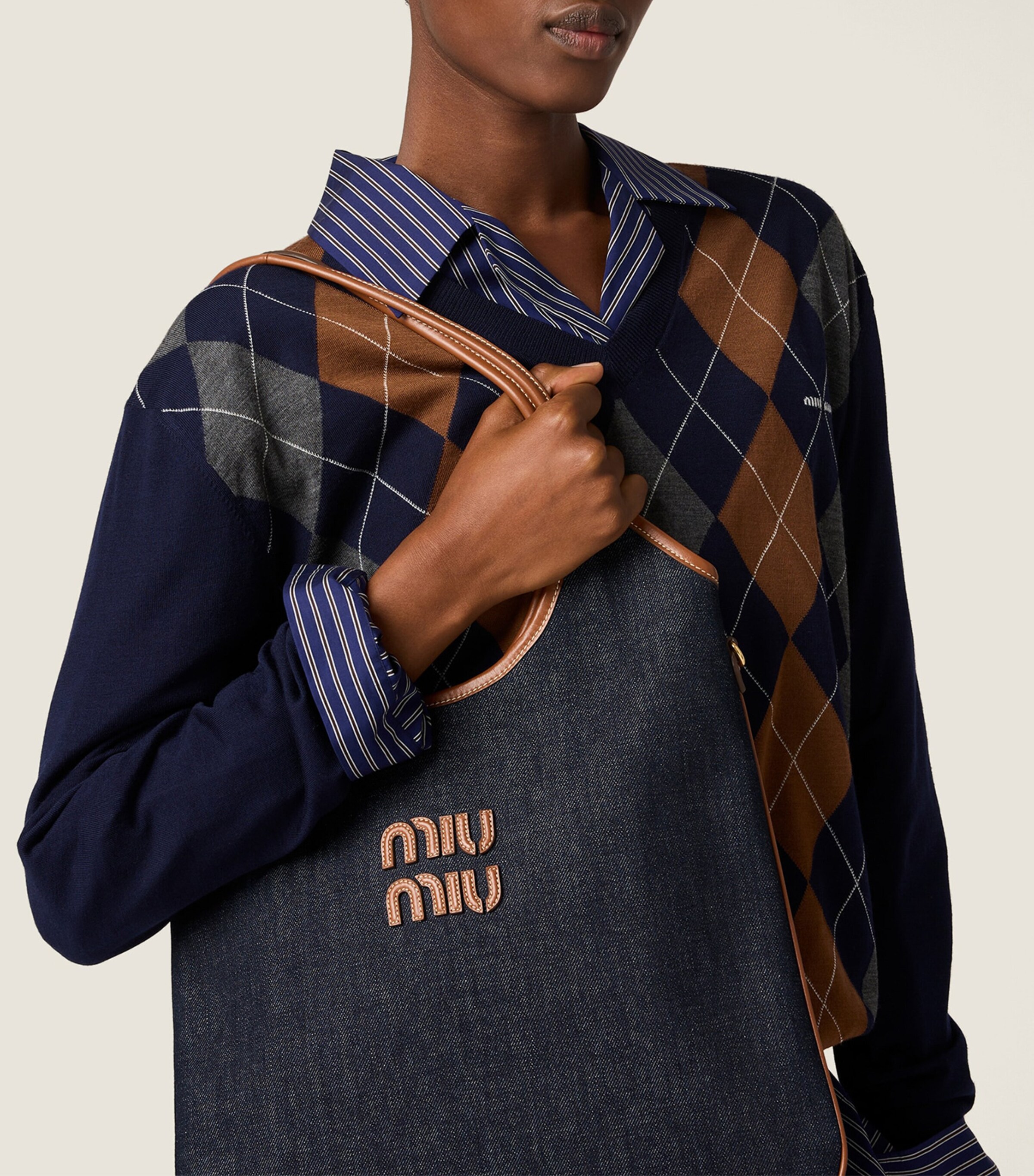 Miu Miu Denim Ivy Tote Bag Image 5